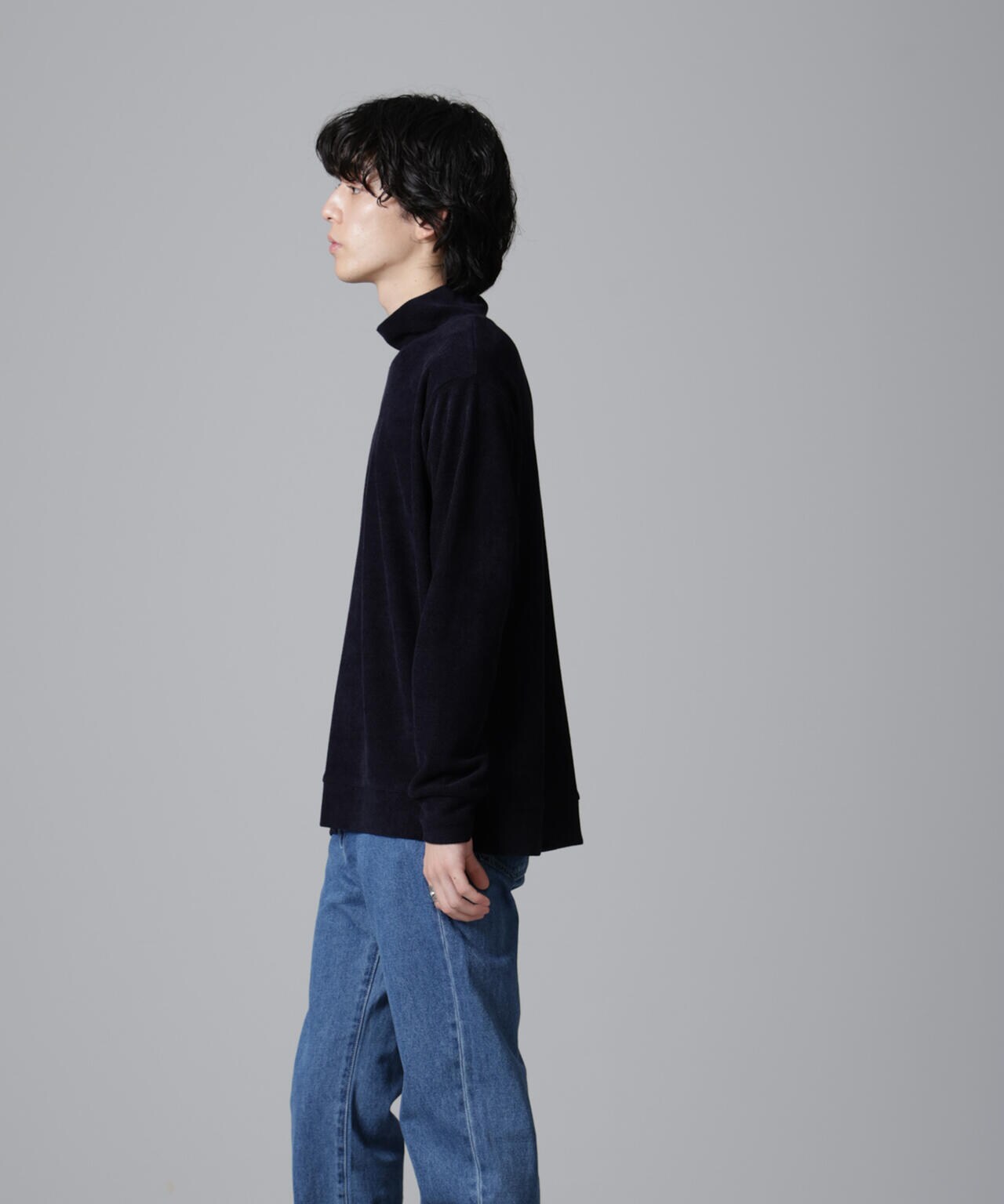 モールライクハイネックプルオーバー 長袖
