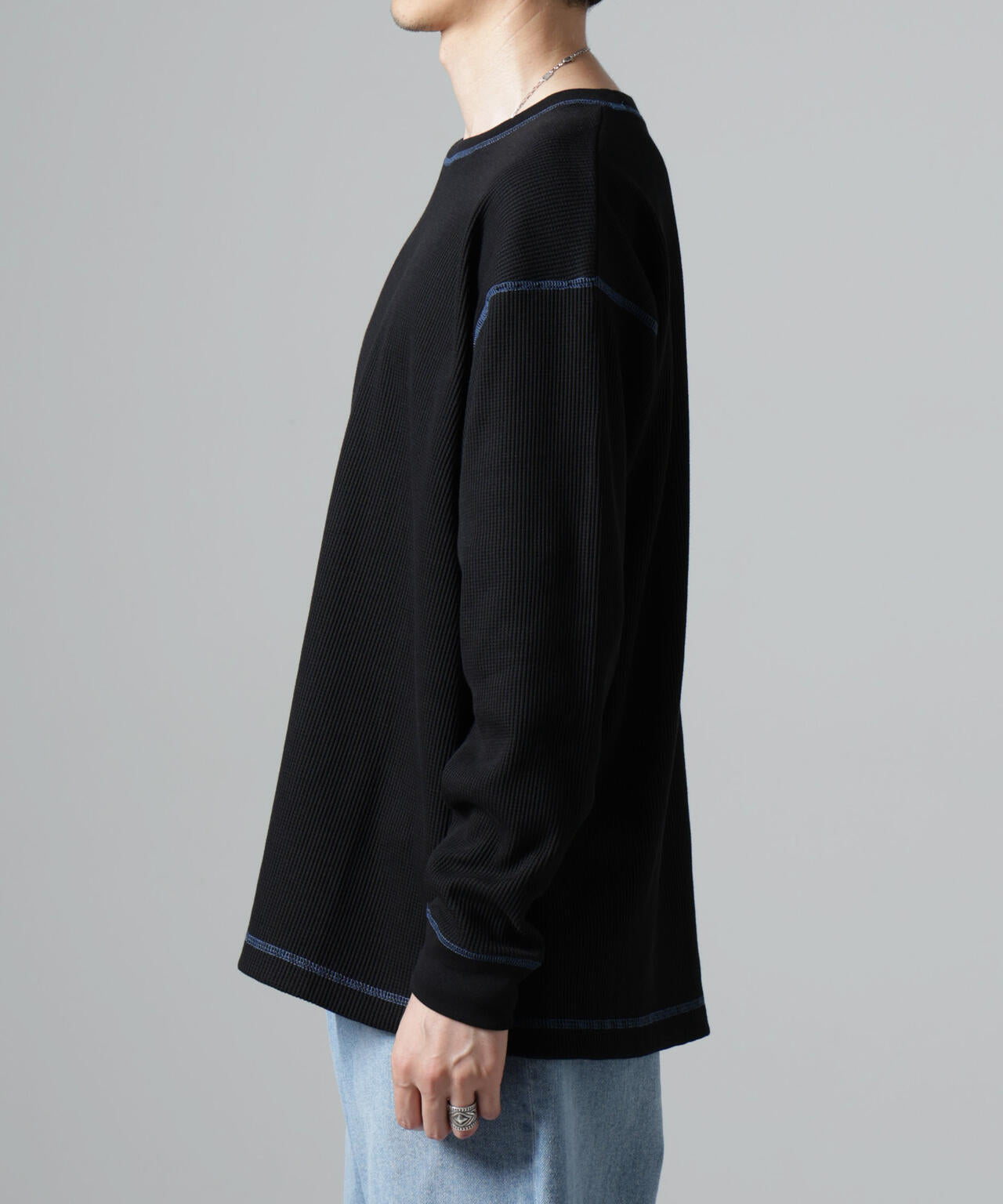 ステッチワッフルTシャツ 長袖