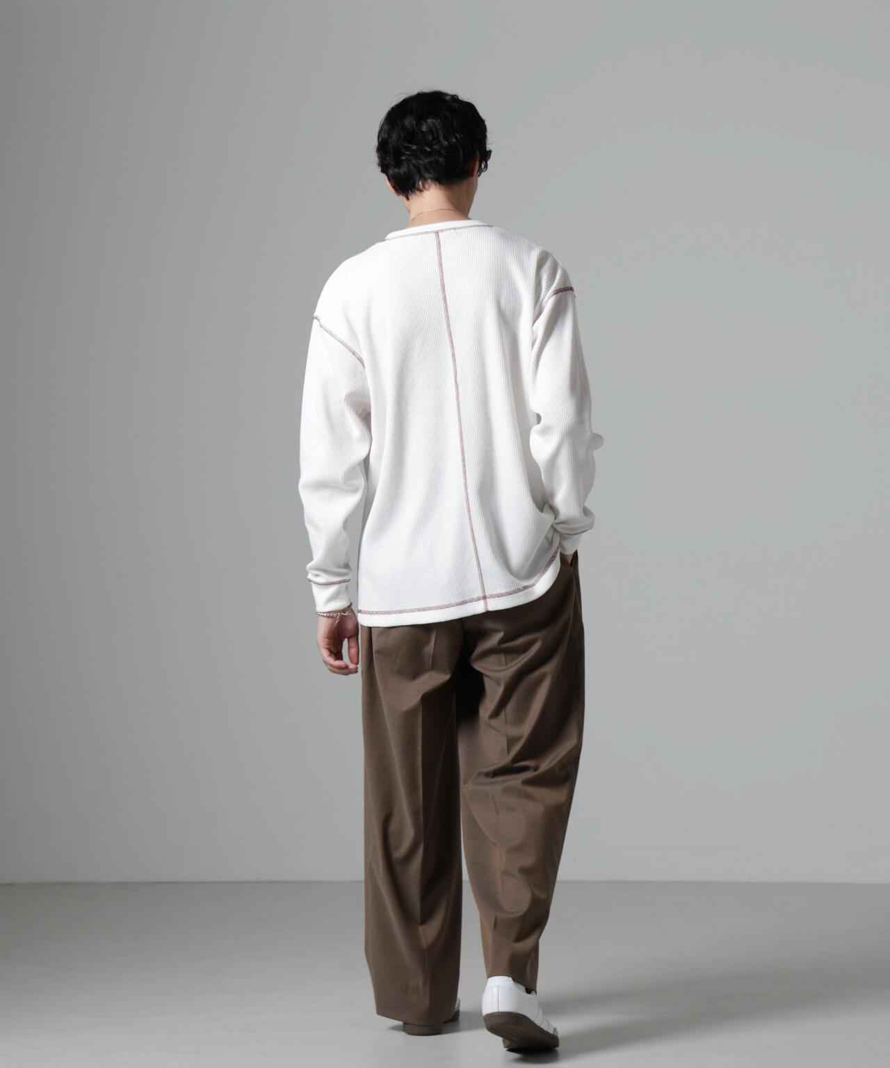 ステッチワッフルTシャツ 長袖