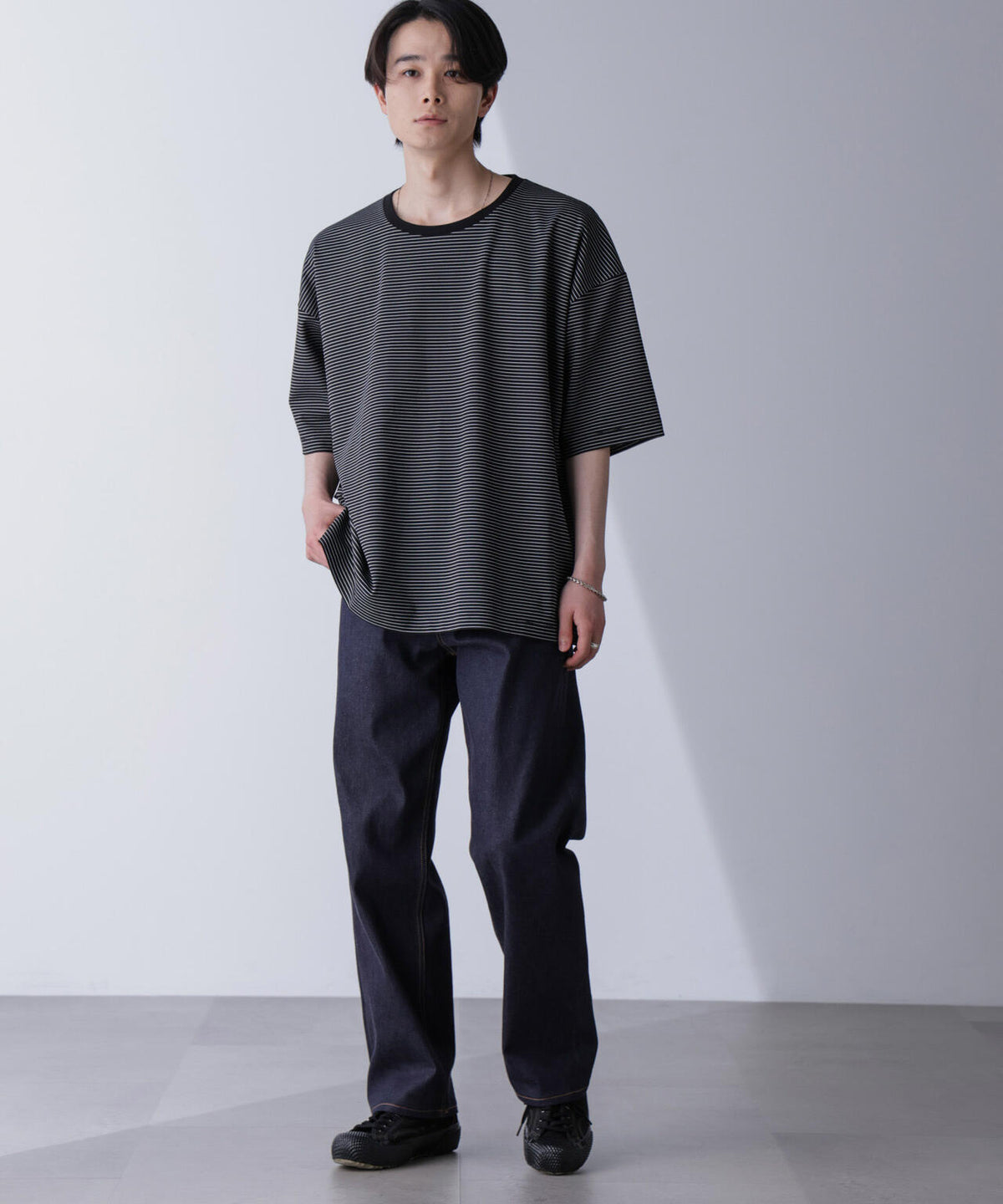 ビッグシルエットボーダーTシャツ 半袖