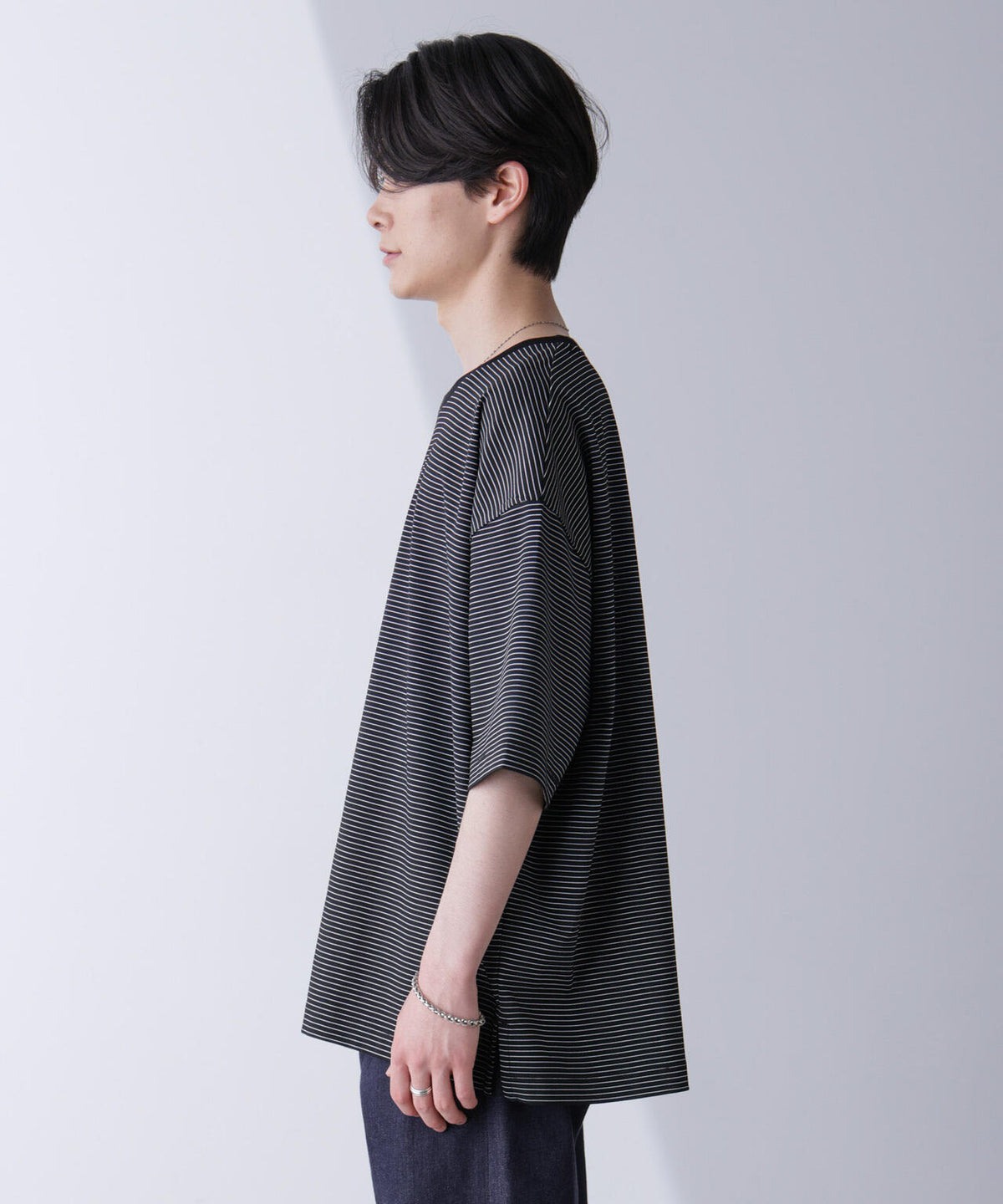 ビッグシルエットボーダーTシャツ 半袖