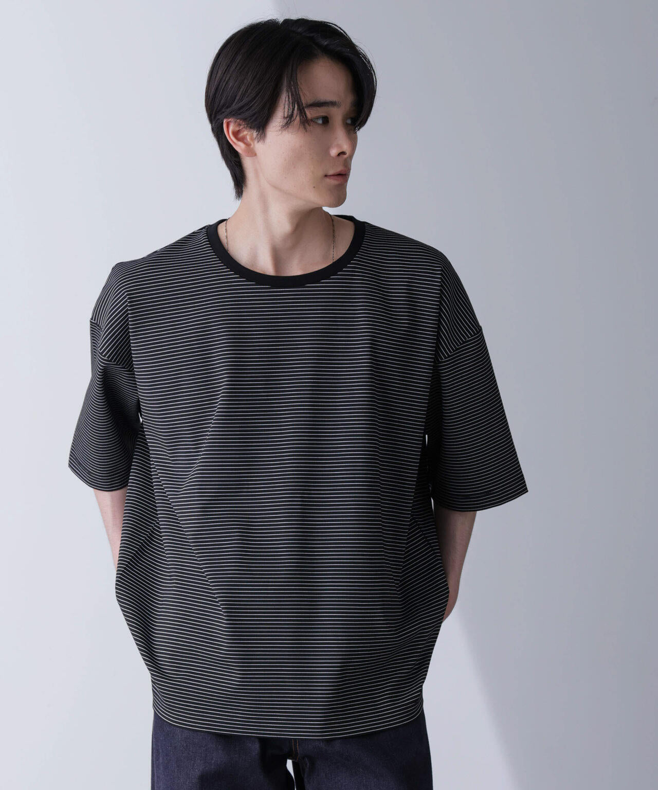 ビッグシルエットボーダーTシャツ 半袖
