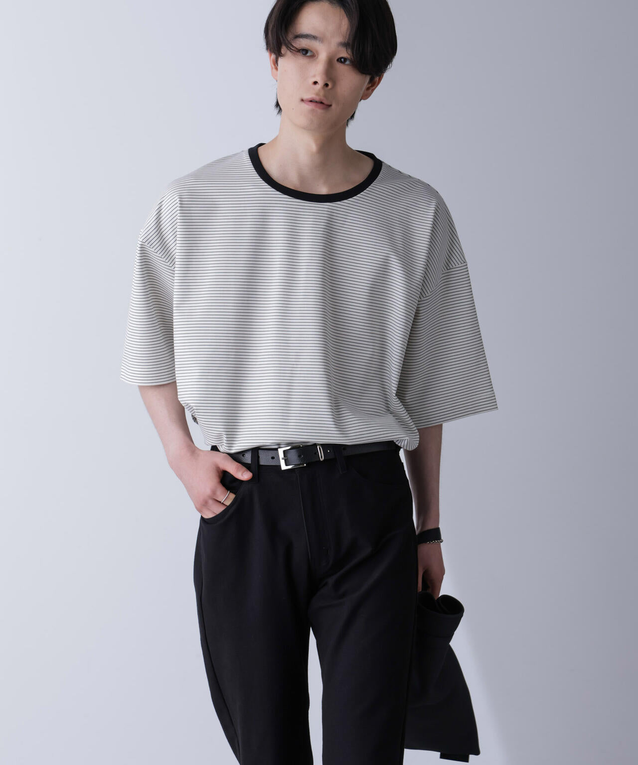 ビッグシルエットボーダーTシャツ 半袖