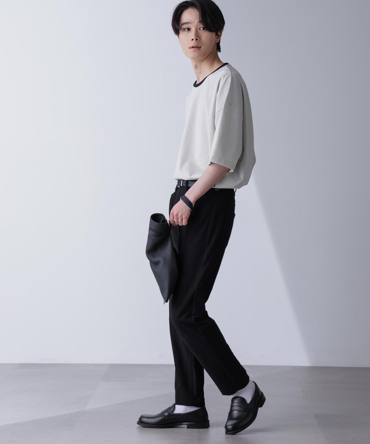 ビッグシルエットボーダーTシャツ 半袖
