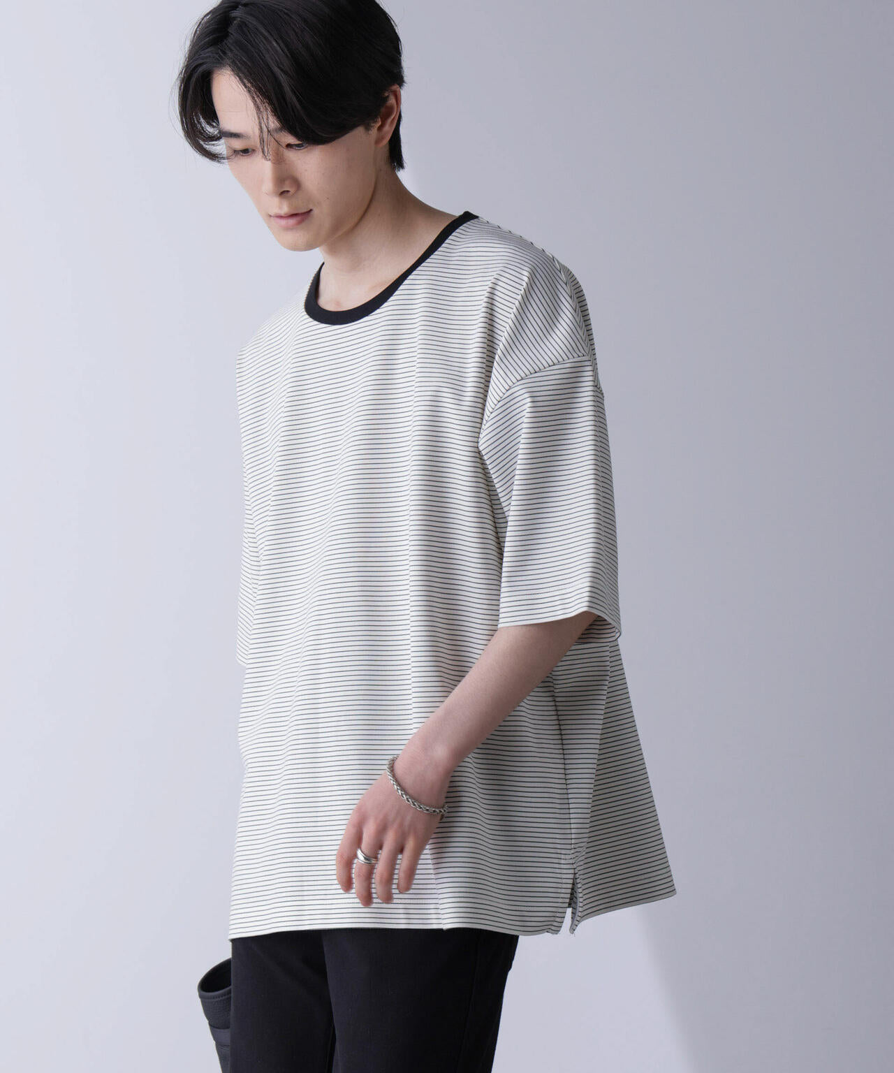 ビッグシルエットボーダーTシャツ 半袖