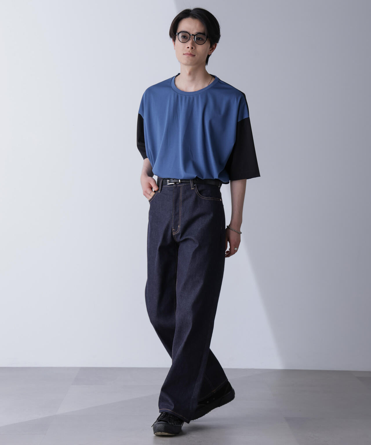 袖切り替えビッグTシャツ 半袖