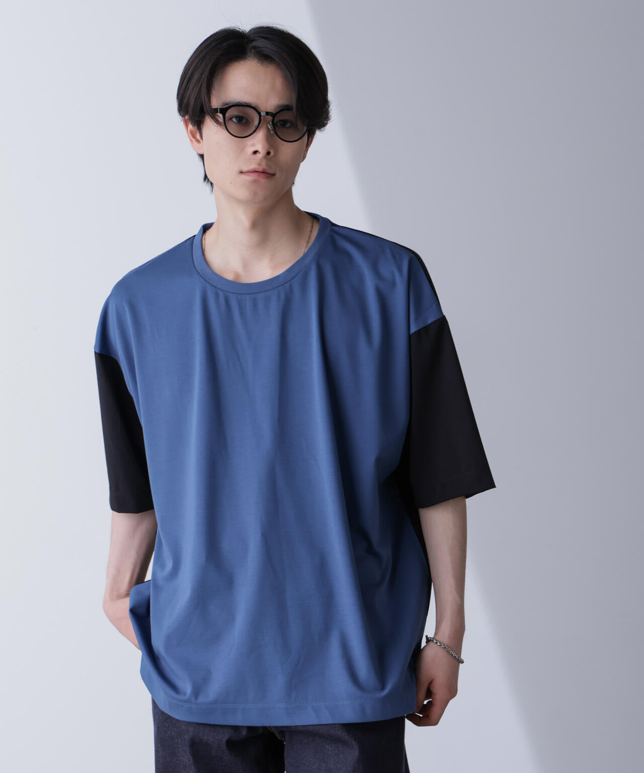 袖切り替えビッグTシャツ 半袖
