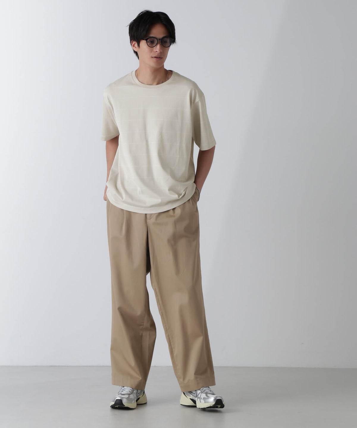 リラックスボーダーTシャツ 半袖