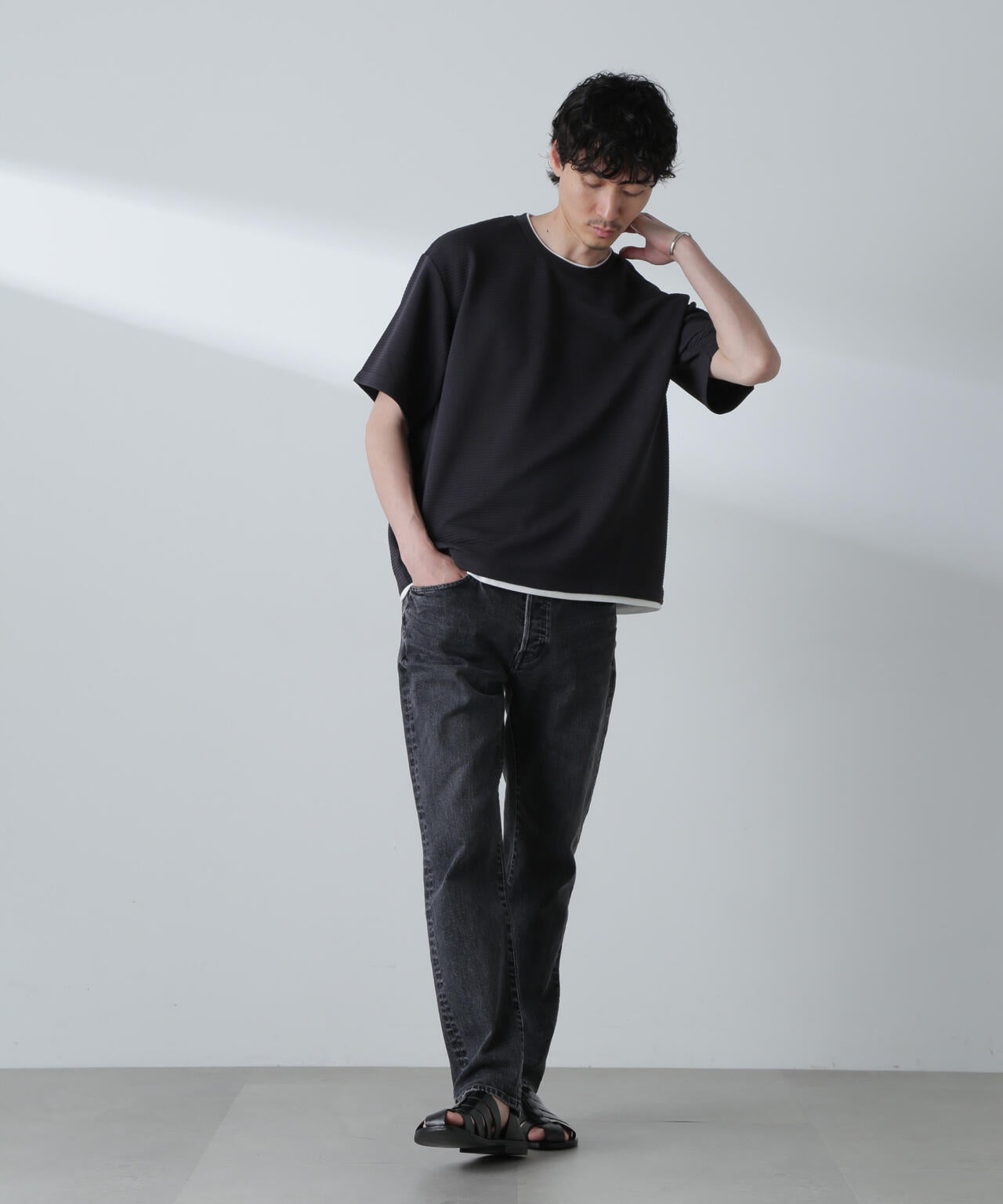 ガーターフェイクレイヤードTシャツ 半袖