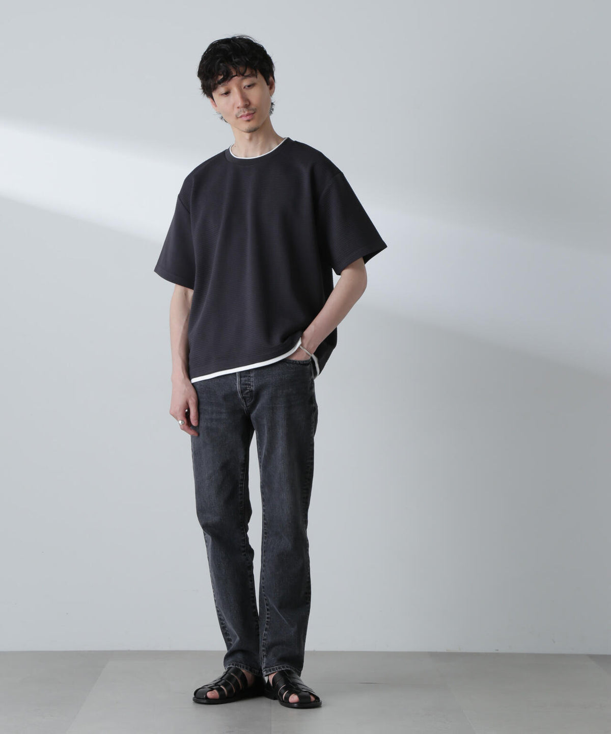ガーターフェイクレイヤードTシャツ 半袖