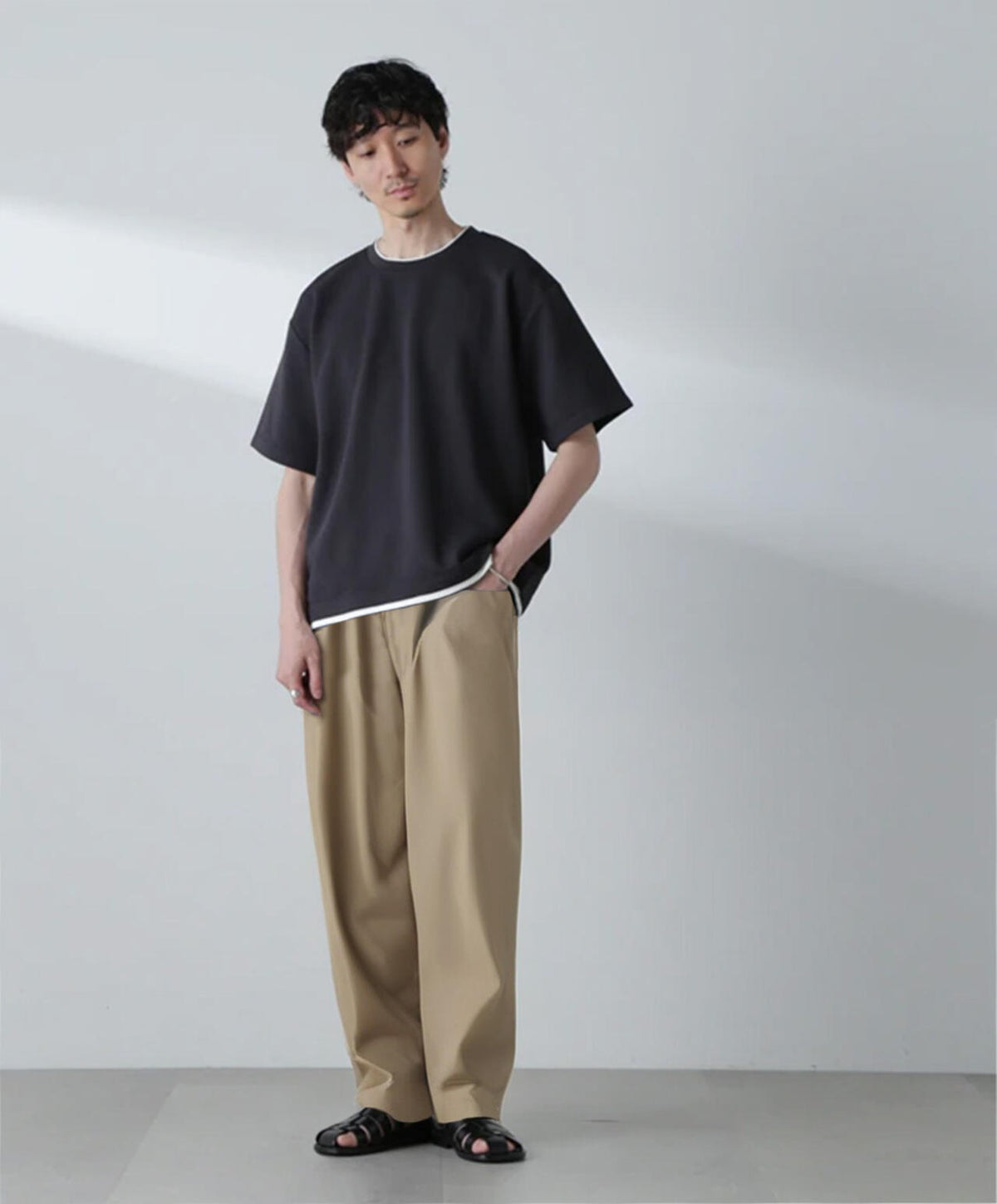 ガーターフェイクレイヤードTシャツ 半袖