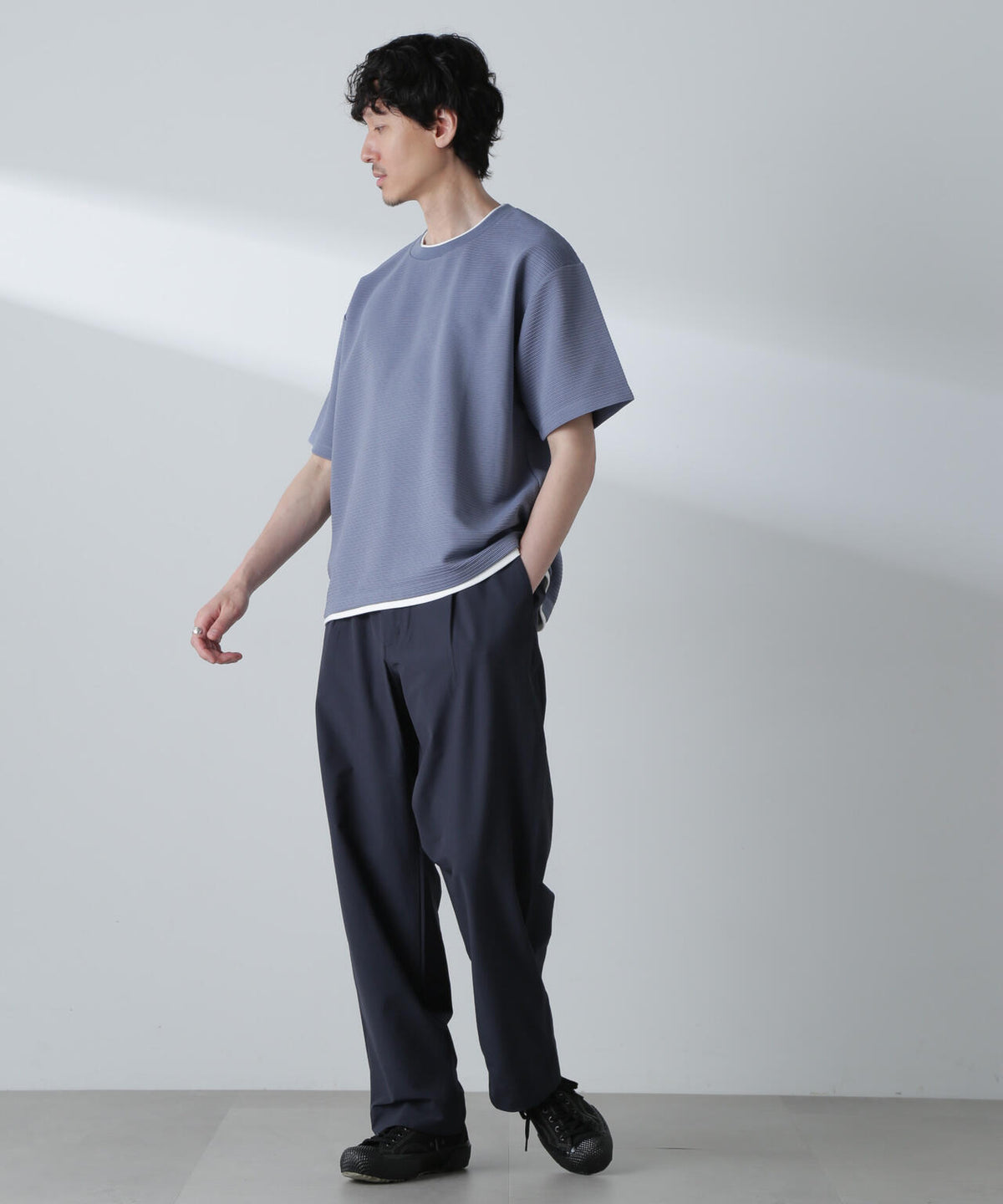 ガーターフェイクレイヤードTシャツ 半袖