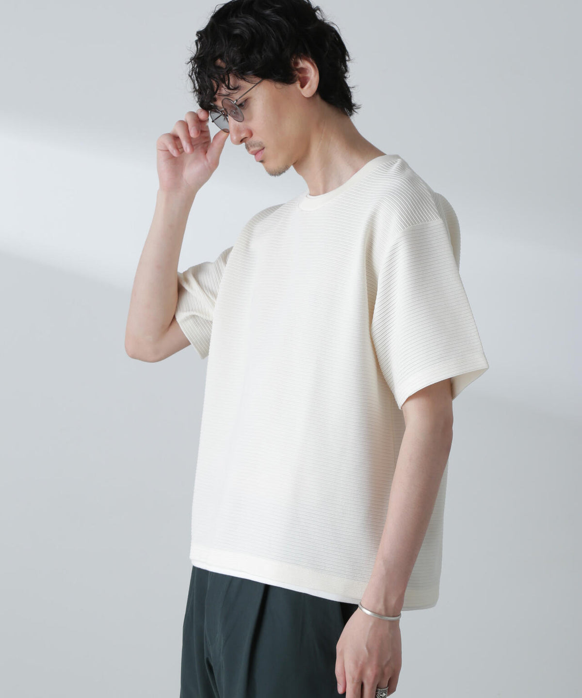 ガーターフェイクレイヤードTシャツ 半袖