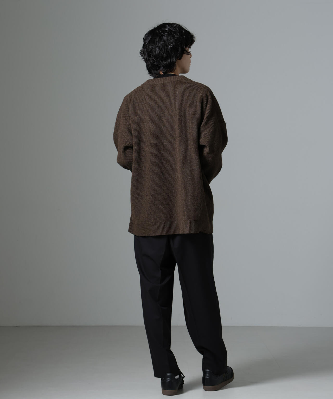 微起毛ワイドテーパードパンツ
