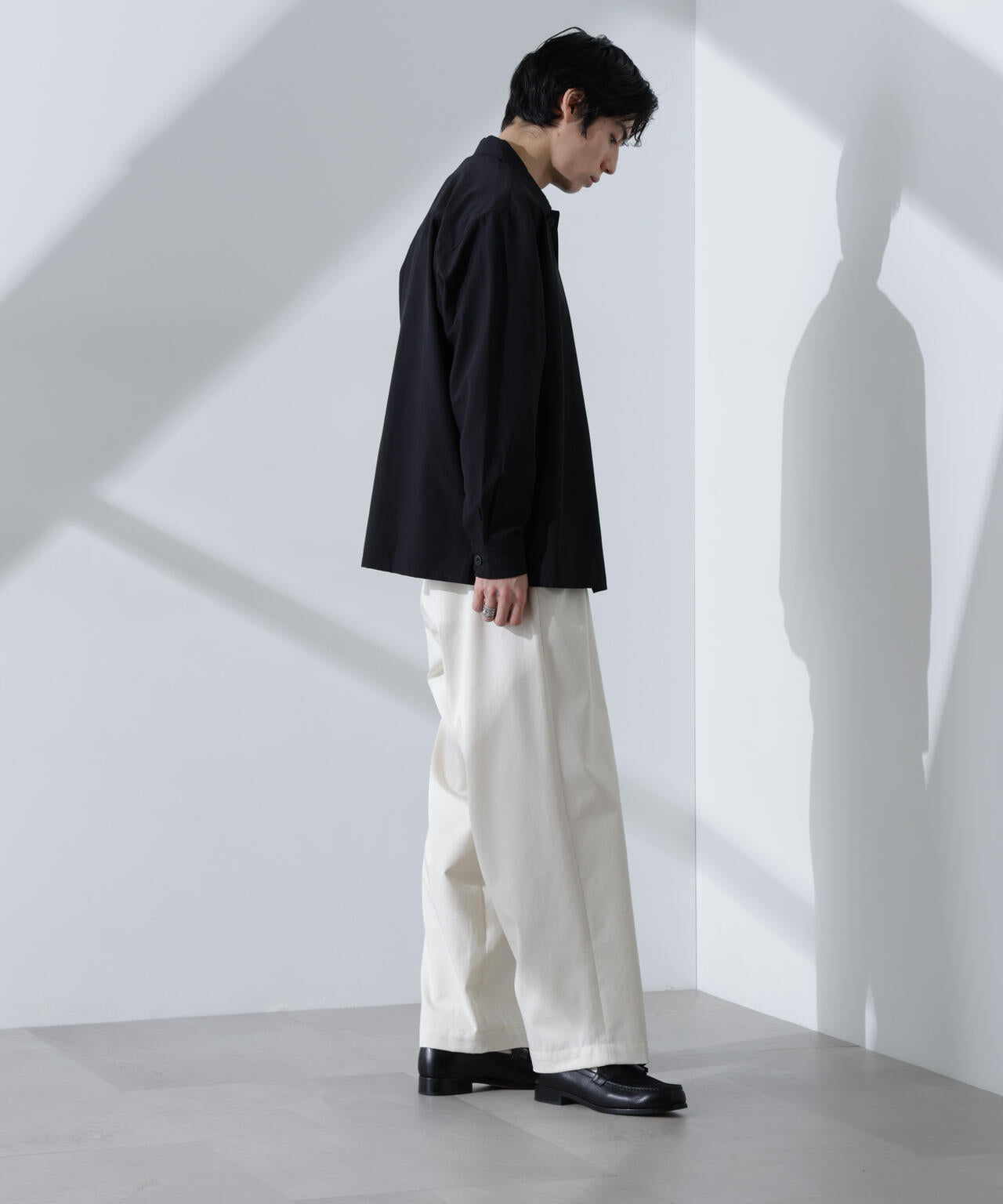 ストレッチワイドシャツブルゾン(セットアップ可)