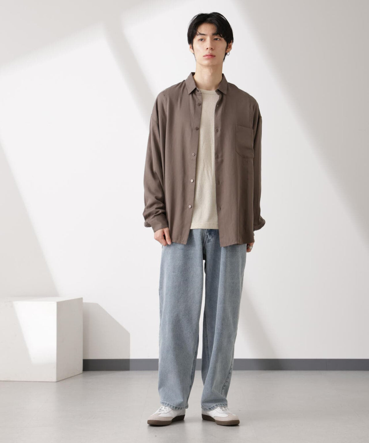 カットオフワイドドレープシャツ 長袖