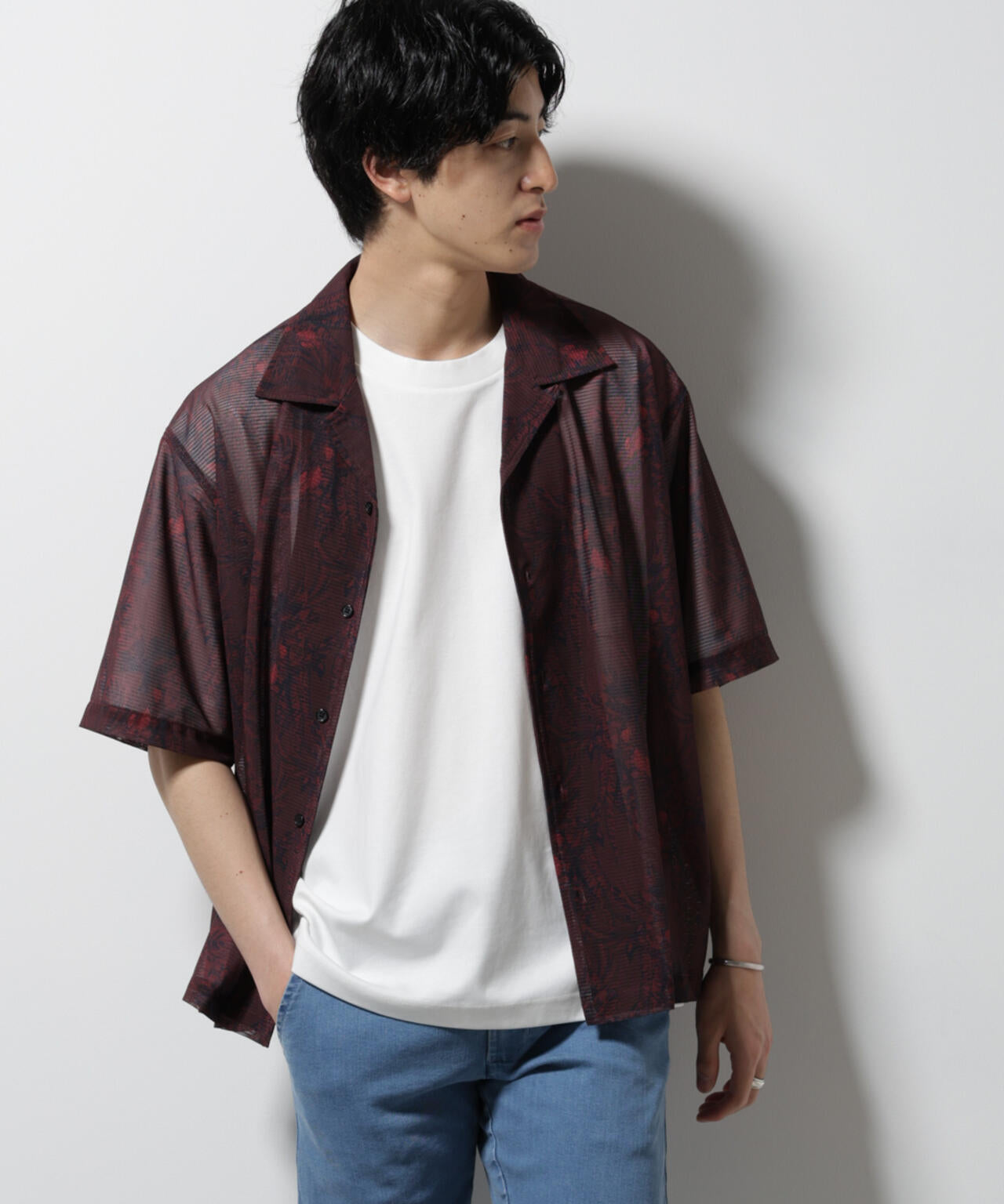 NORMANBROS別注 メッシュプリントシャツ 半袖