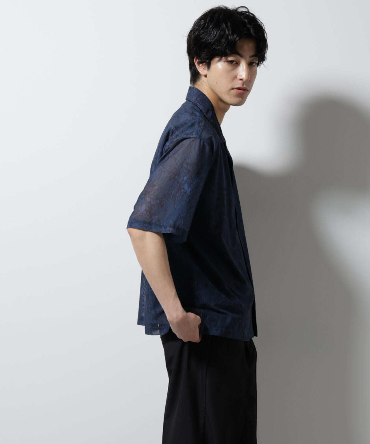 NORMANBROS別注 メッシュプリントシャツ 半袖