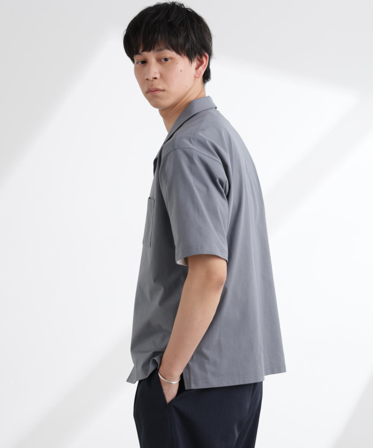 ドライジャージーオープンカラーシャツ 半袖(セットアップ可)