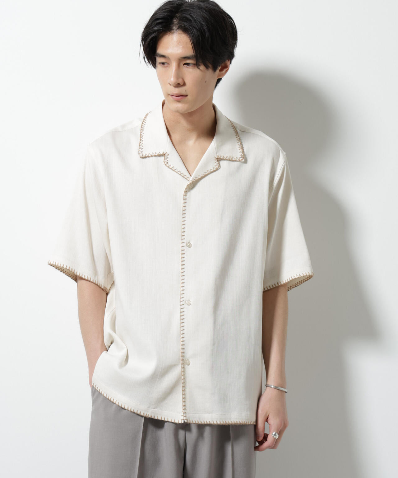 ハンドステッチリラックスシャツ 半袖