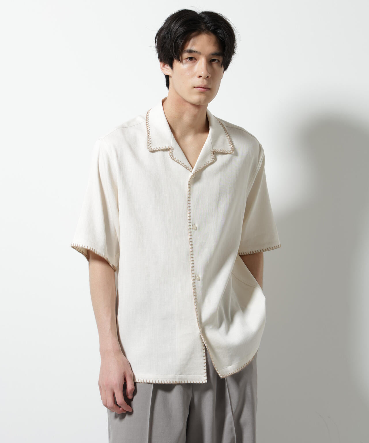 ハンドステッチリラックスシャツ 半袖