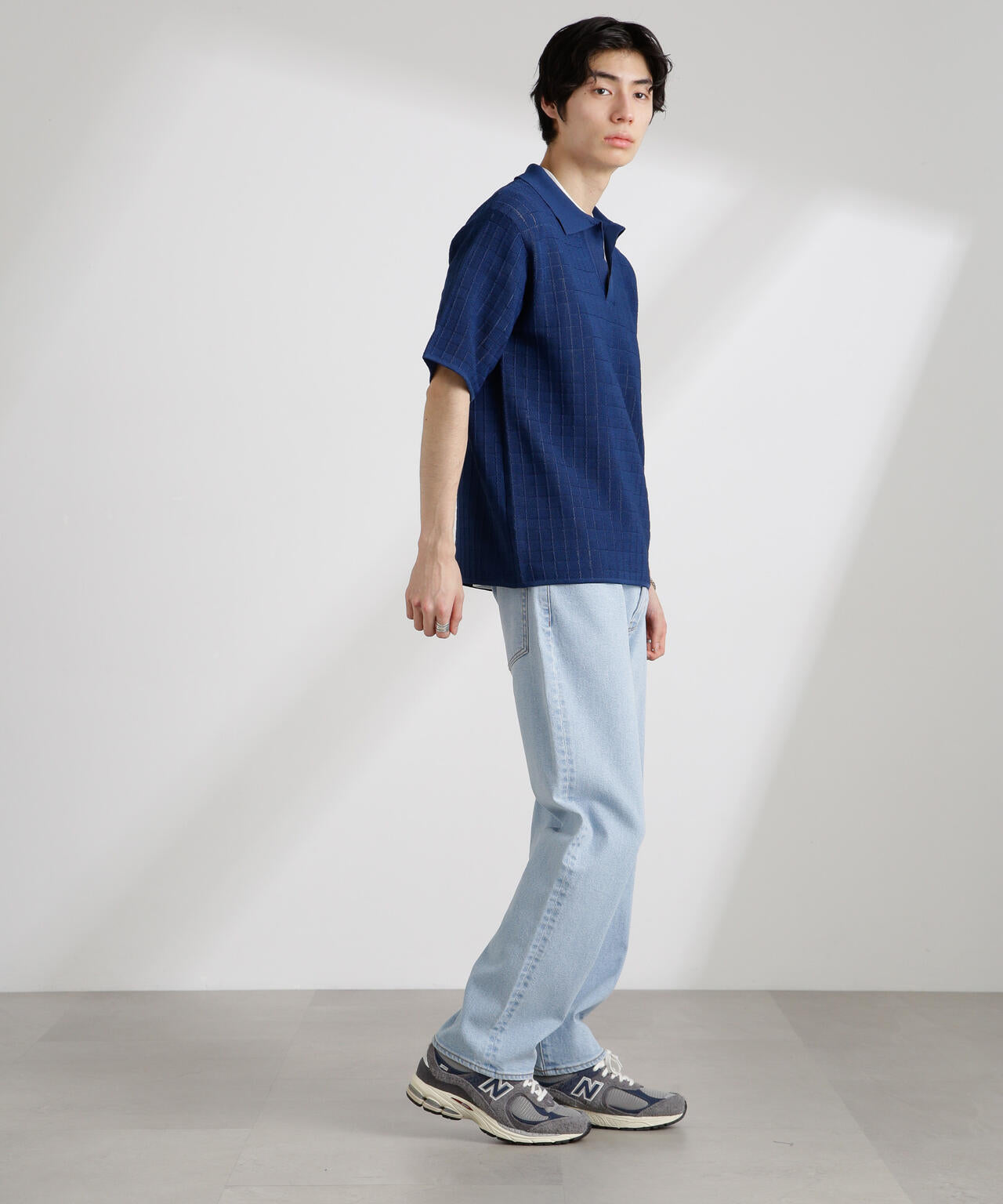 透かし編みスキッパーニット 半袖