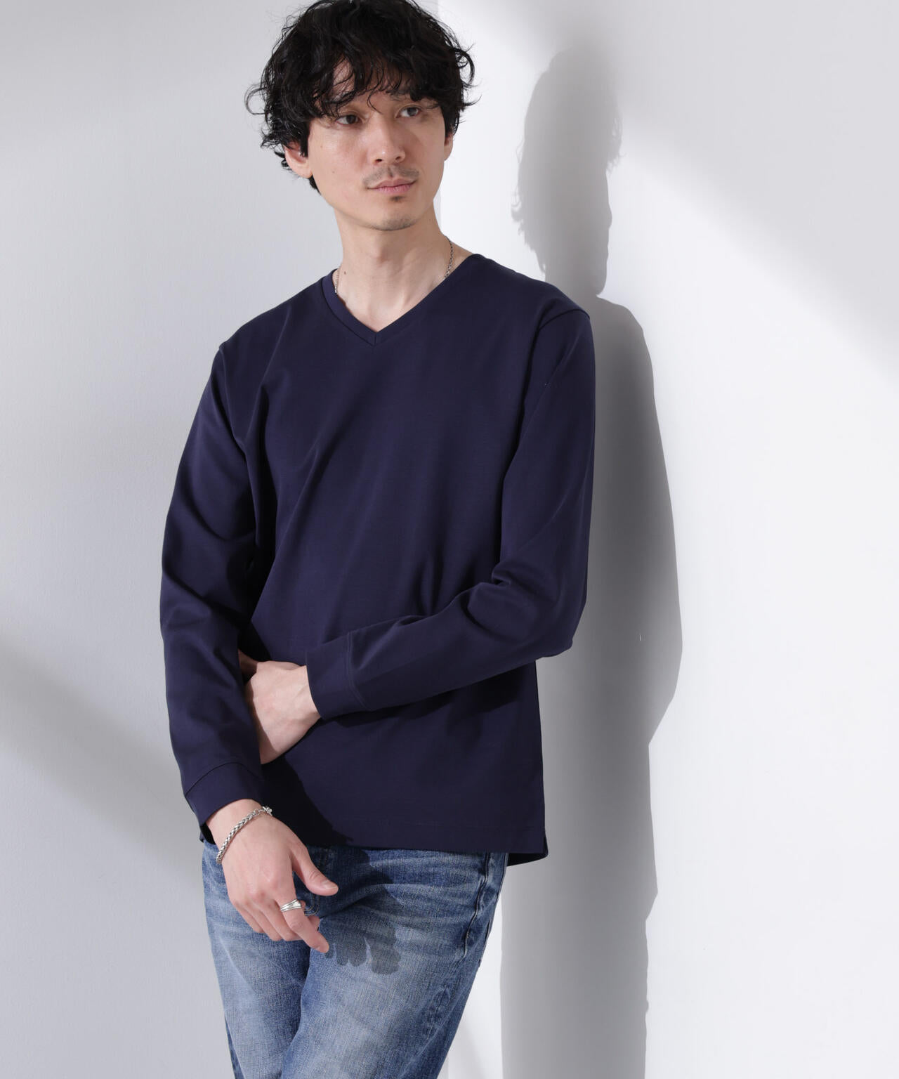 アンチスメル VネックTシャツ 長袖