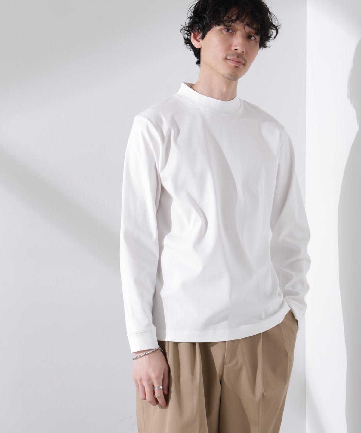 アンチスメルモックネックTシャツ 長袖