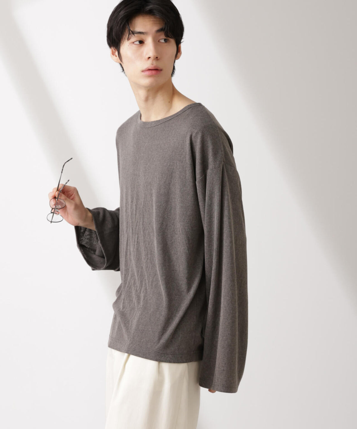 WEB限定/セミシアークルーネックプルオーバー 長袖
