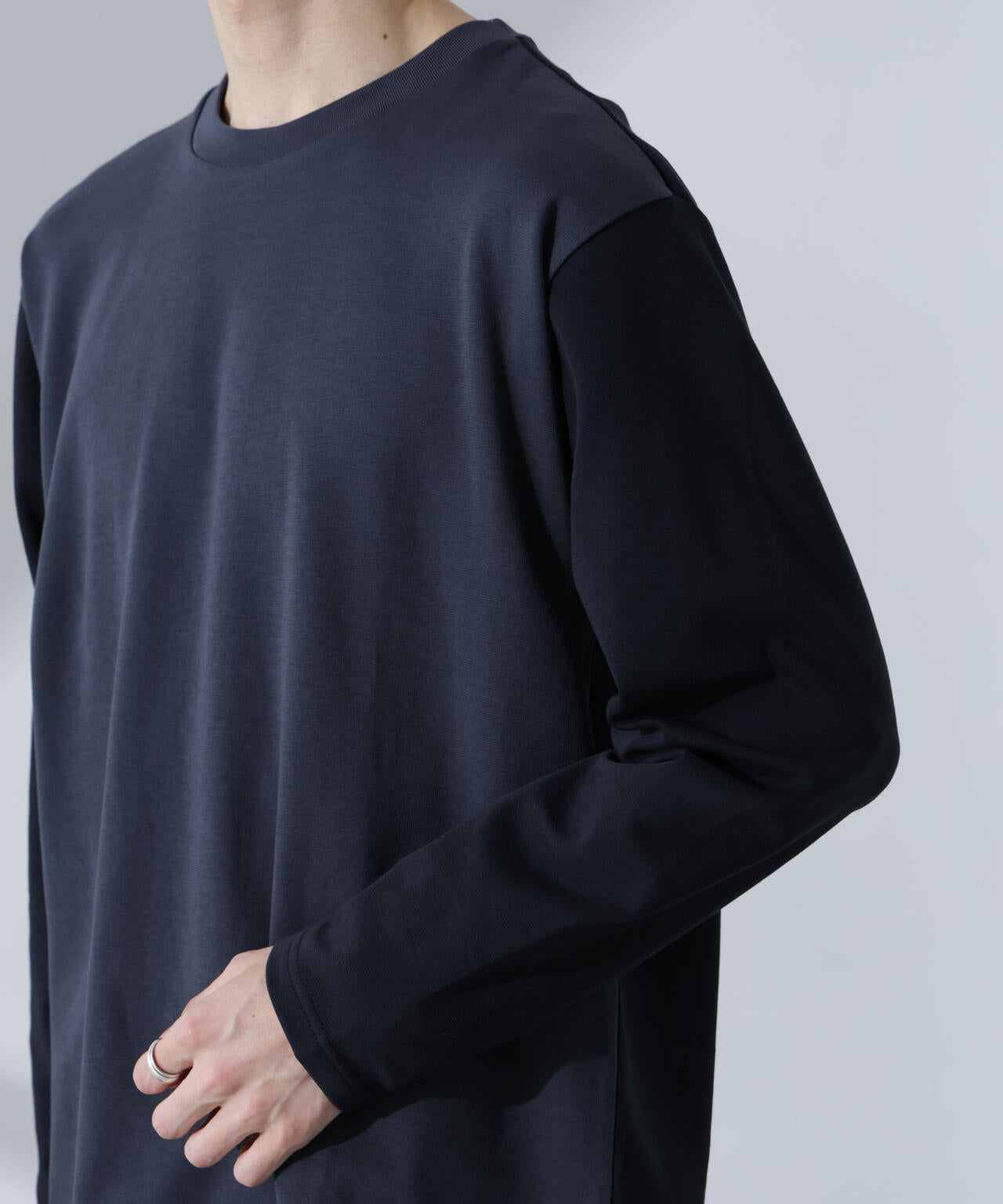 2トーンシルケットTシャツ 長袖
