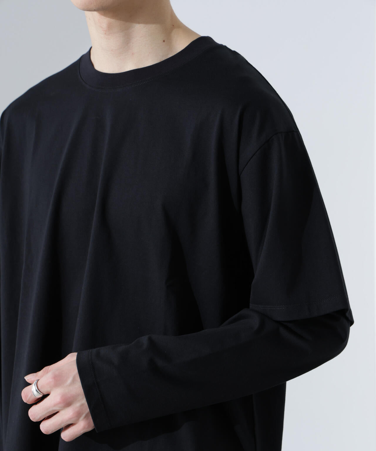 フェイクレイヤードTシャツ 長袖