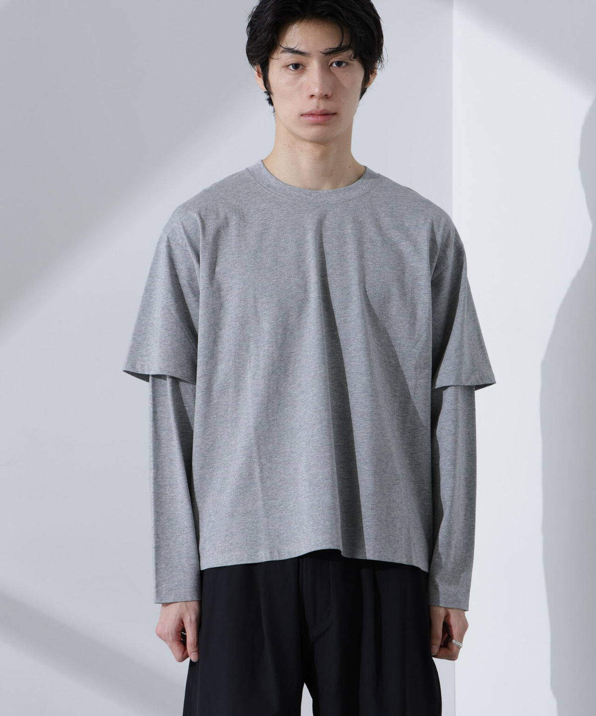 フェイクレイヤードTシャツ 長袖