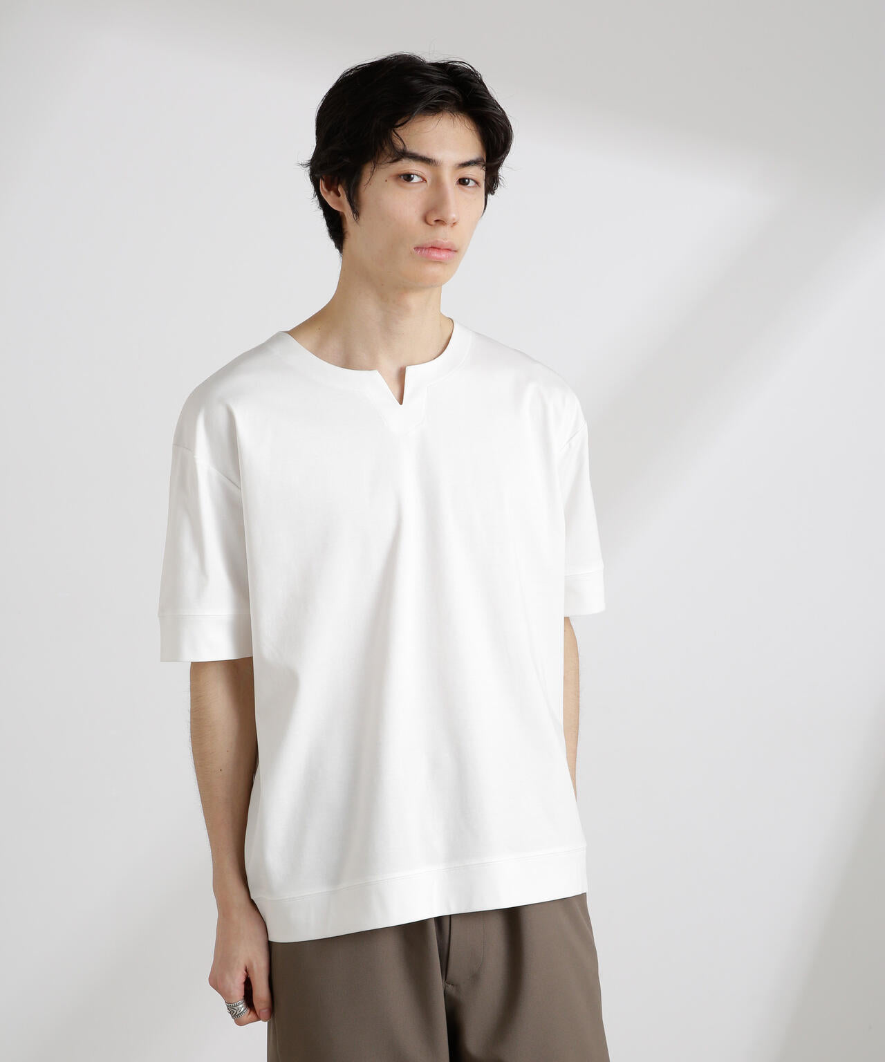 50/-シルケットスムースキーネックTシャツ