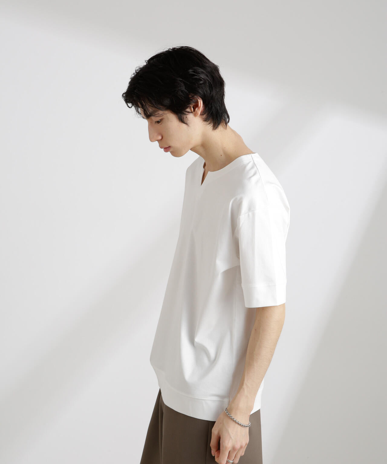 50/-シルケットスムースキーネックTシャツ