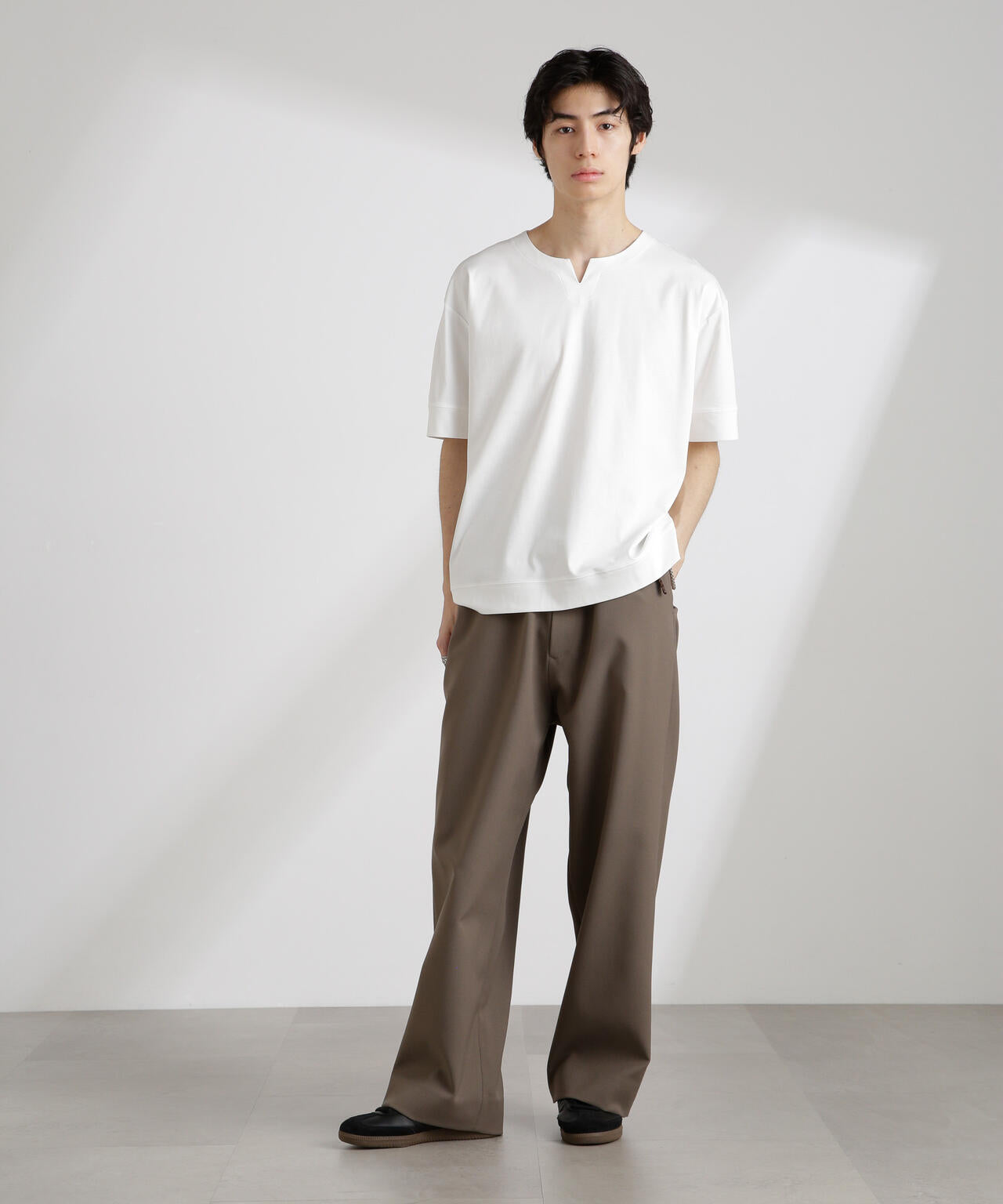 50/-シルケットスムースキーネックTシャツ