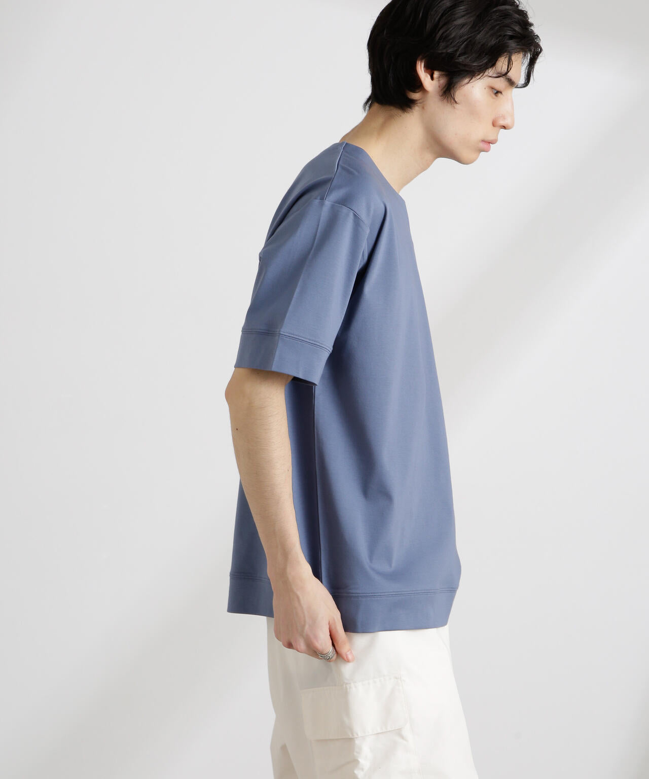 50/-シルケットスムースキーネックTシャツ