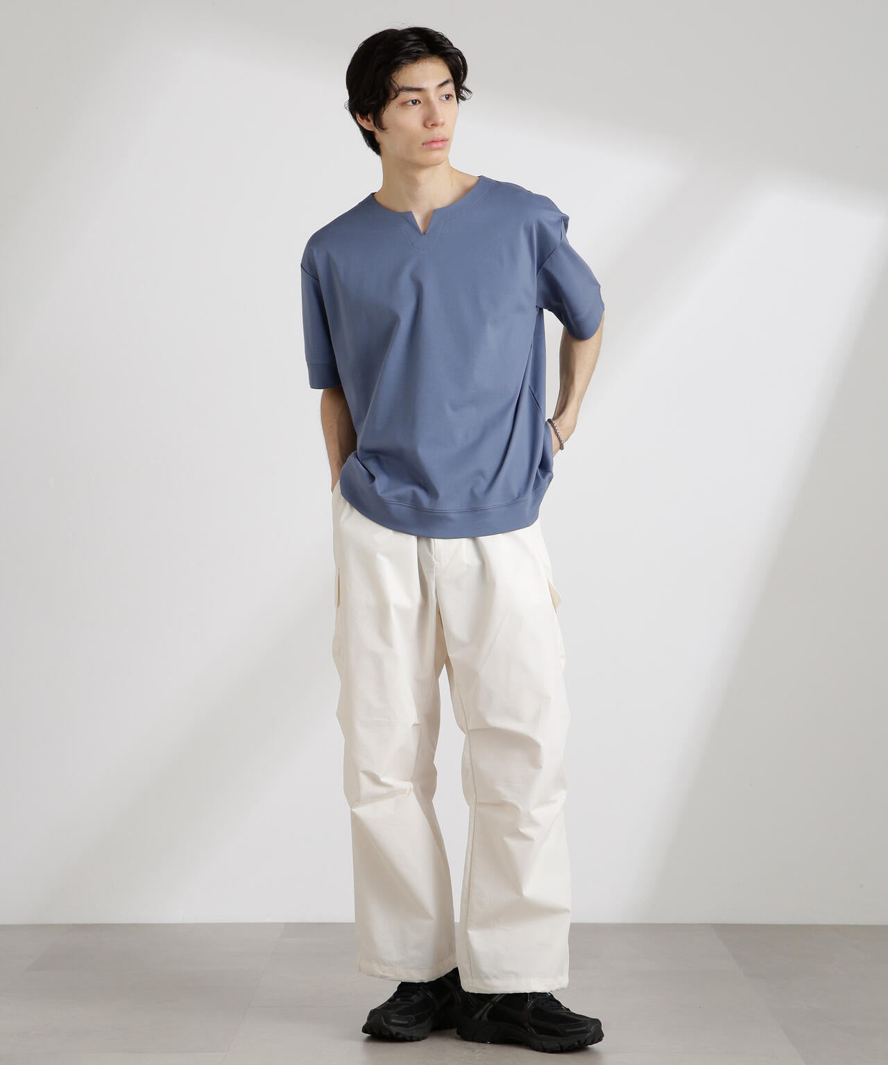 50/-シルケットスムースキーネックTシャツ