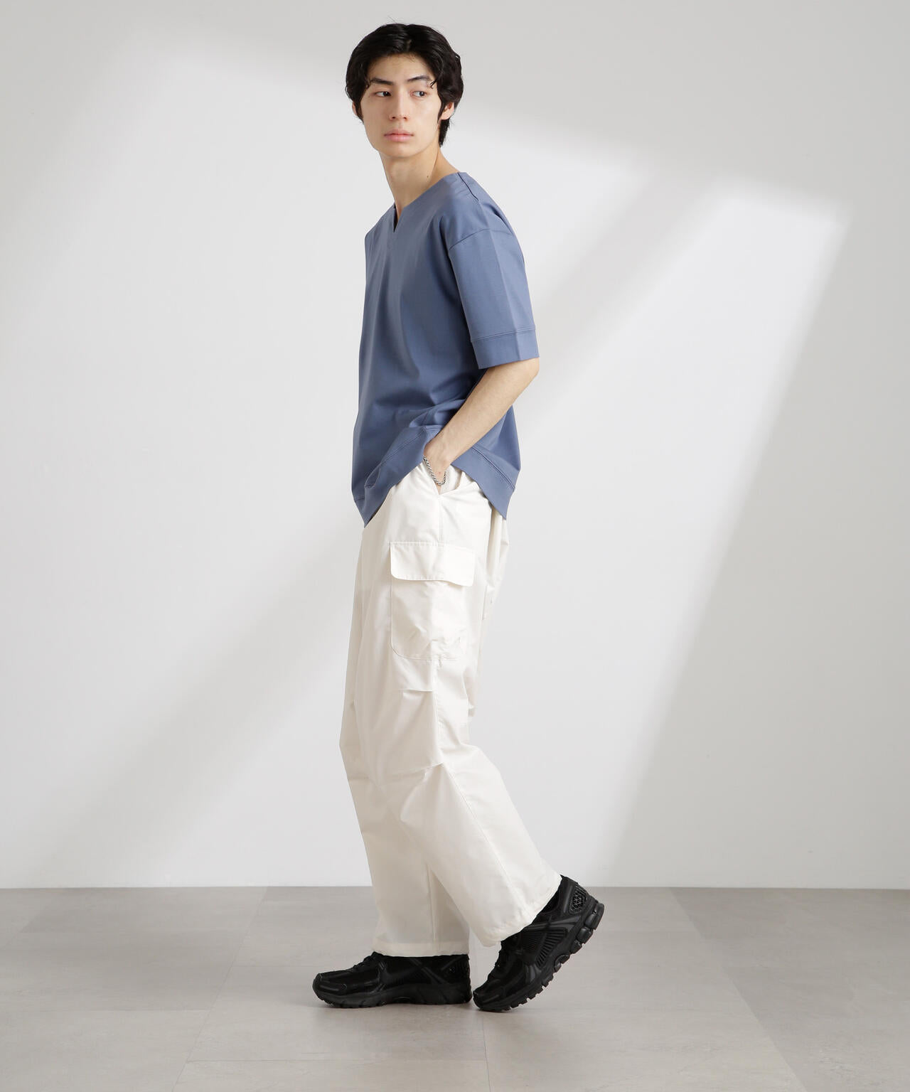 50/-シルケットスムースキーネックTシャツ