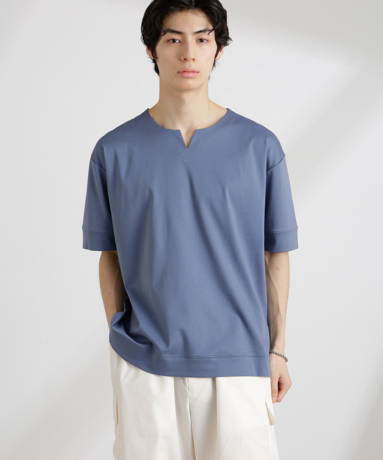 50/-シルケットスムースキーネックTシャツ