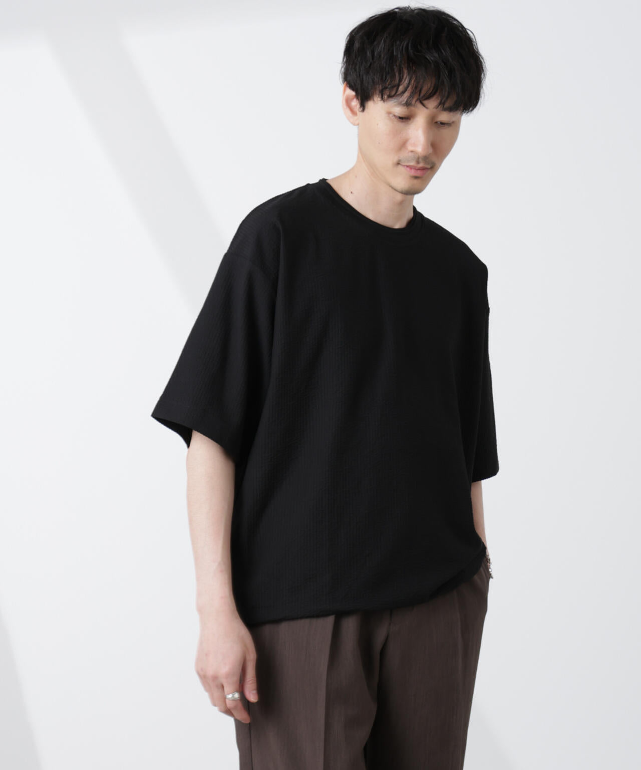 シルケットサッカーワイドTシャツ 半袖