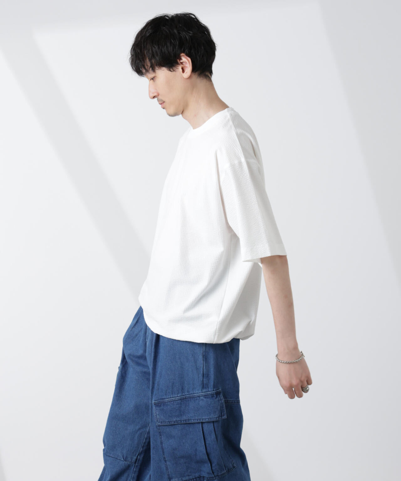 シルケットサッカーワイドTシャツ 半袖