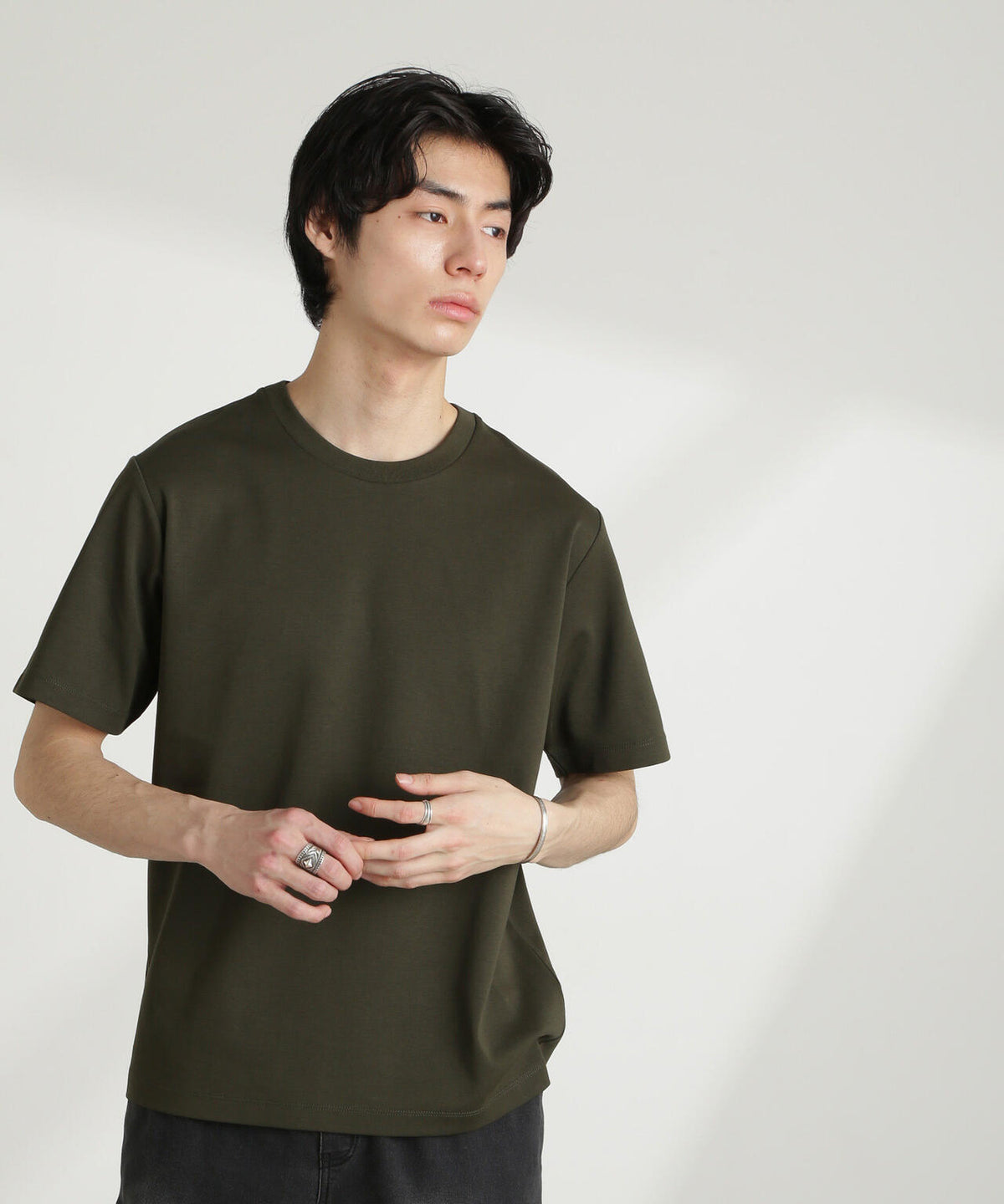 ダブルスムースクルーネックTシャツ 半袖
