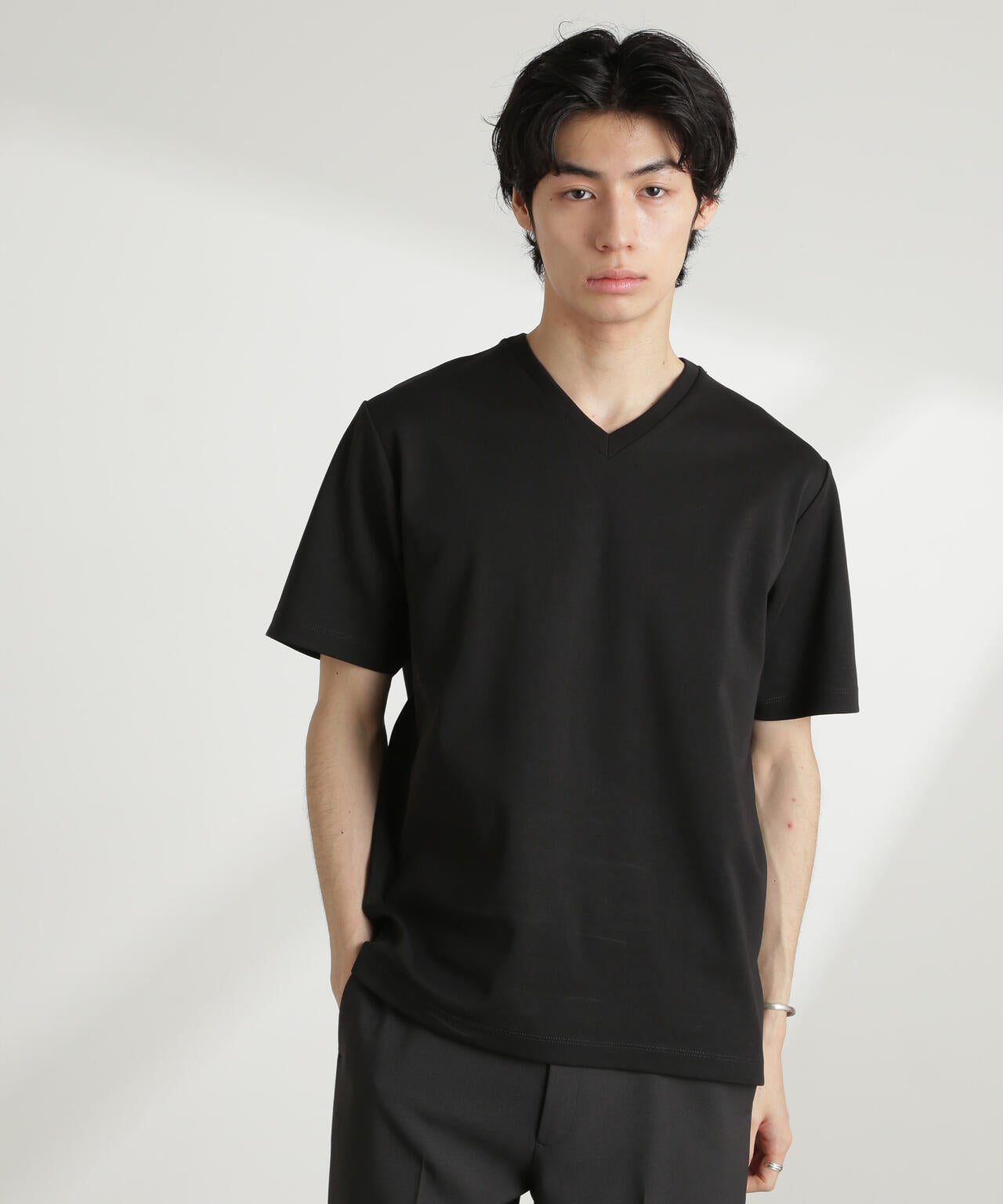 ダブルスムースVネックTシャツ 半袖