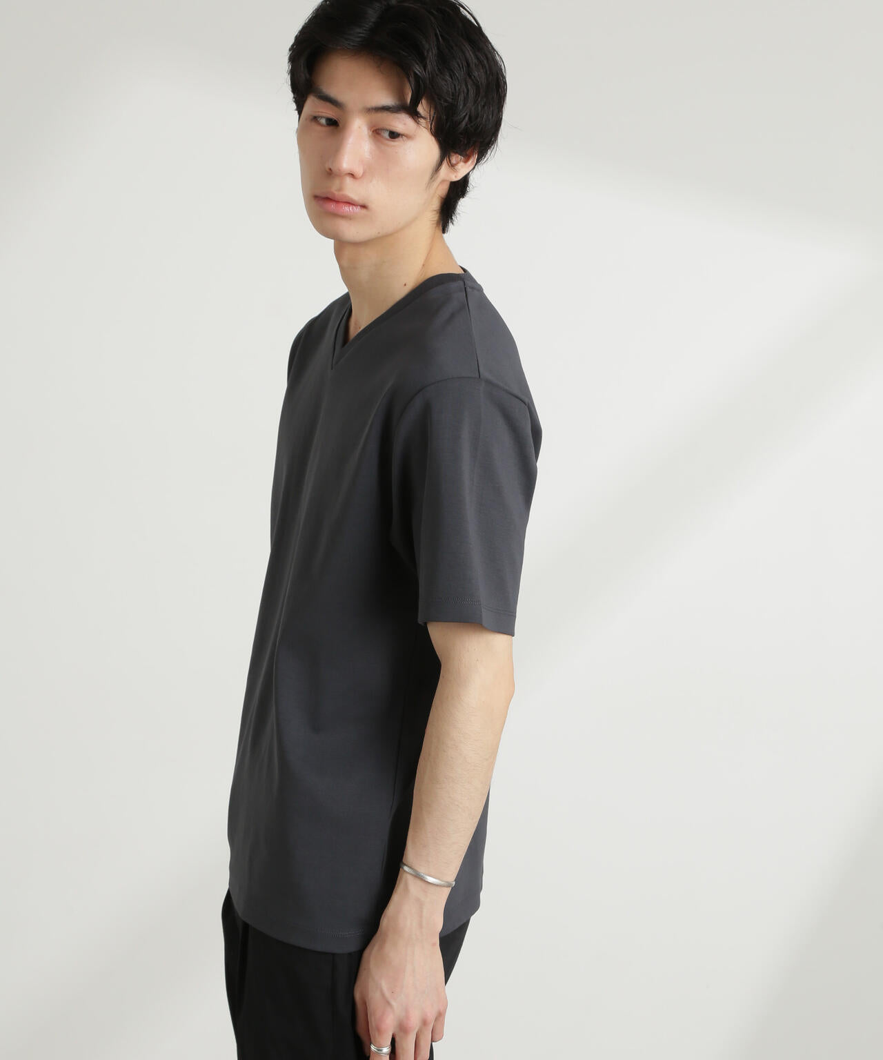 ダブルスムースVネックTシャツ 半袖