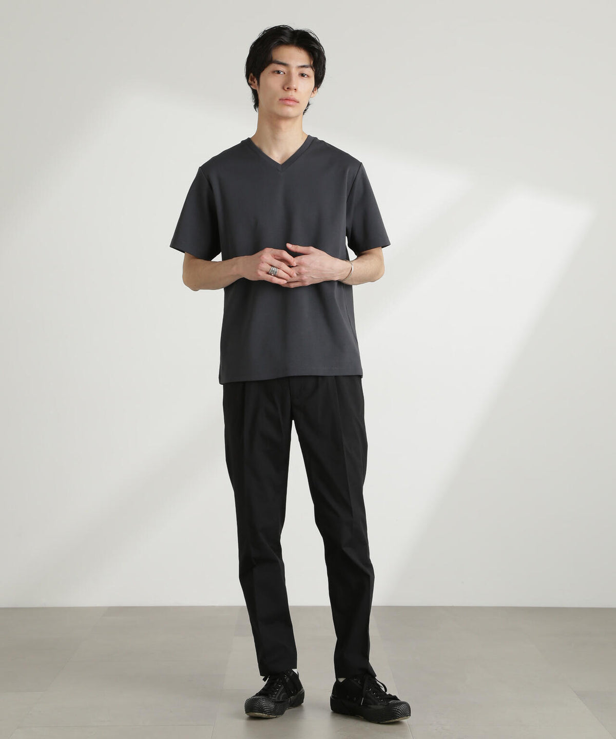 ダブルスムースVネックTシャツ 半袖