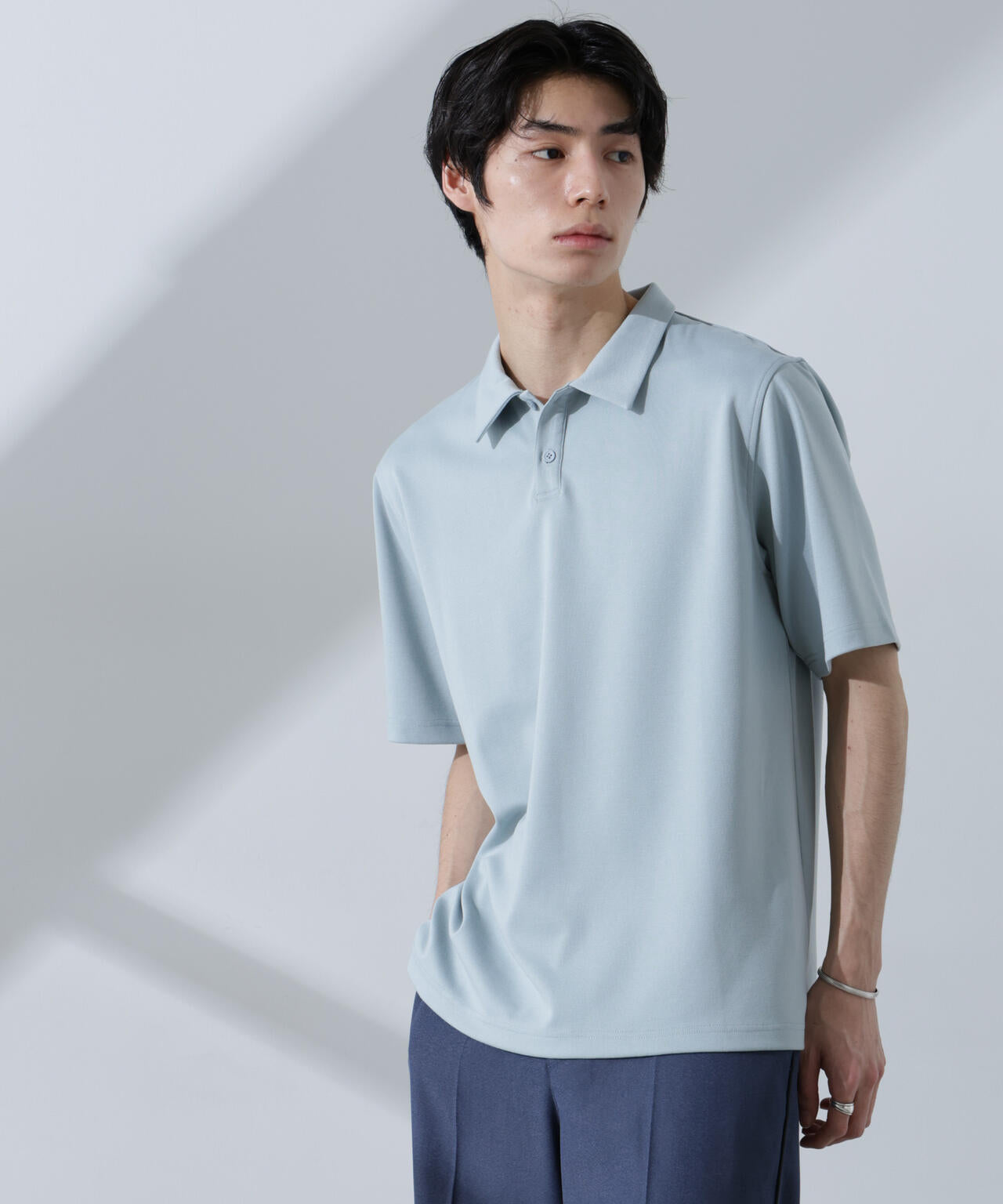 Pe/Ry鹿の子ポロシャツ 半袖