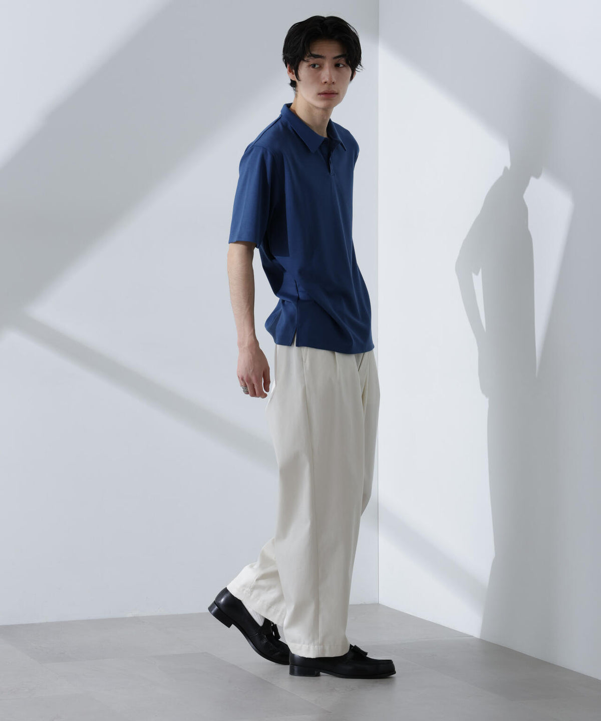 Pe/Ry鹿の子ポロシャツ 半袖