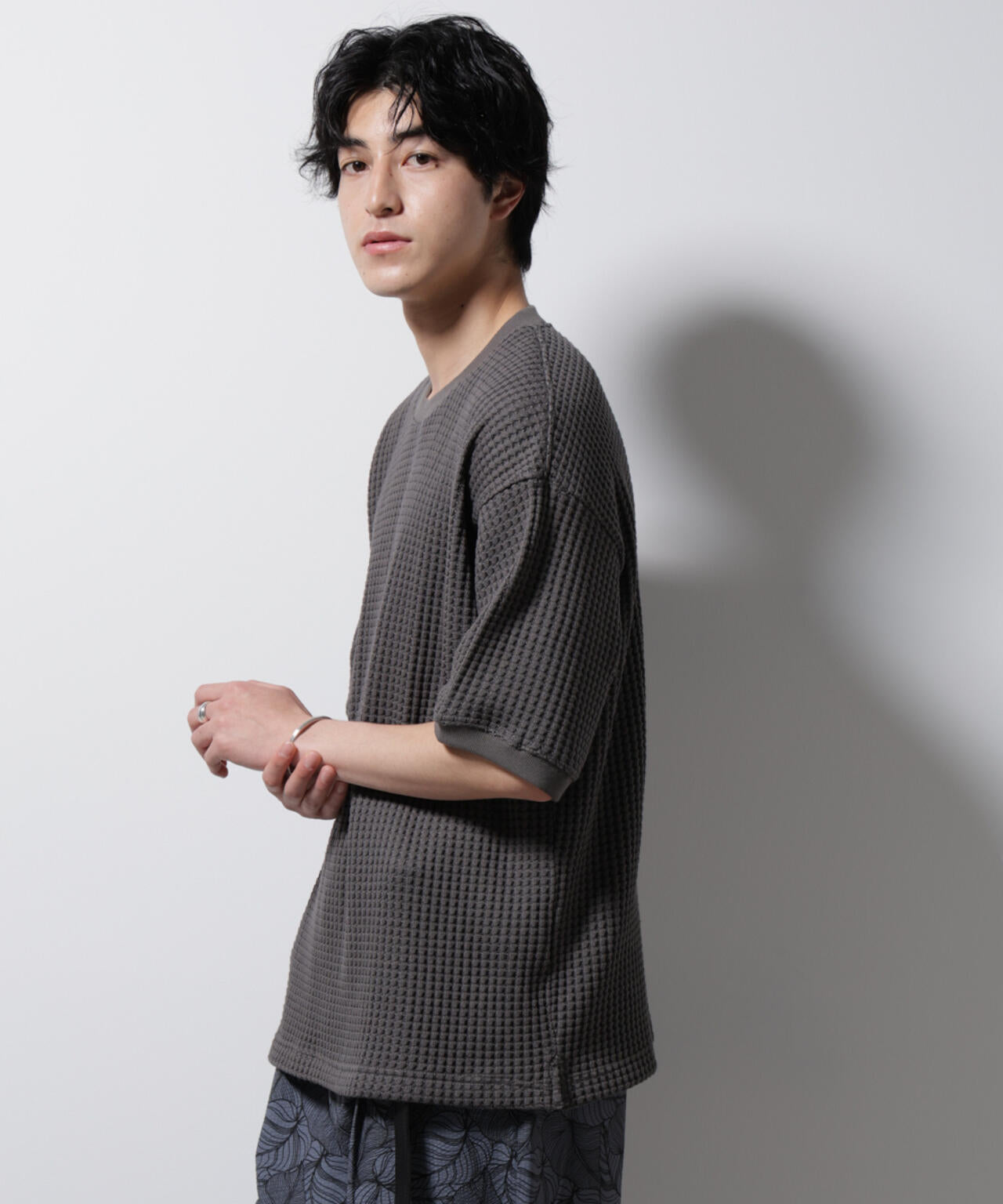 オニワッフルビッグTシャツ 五分袖