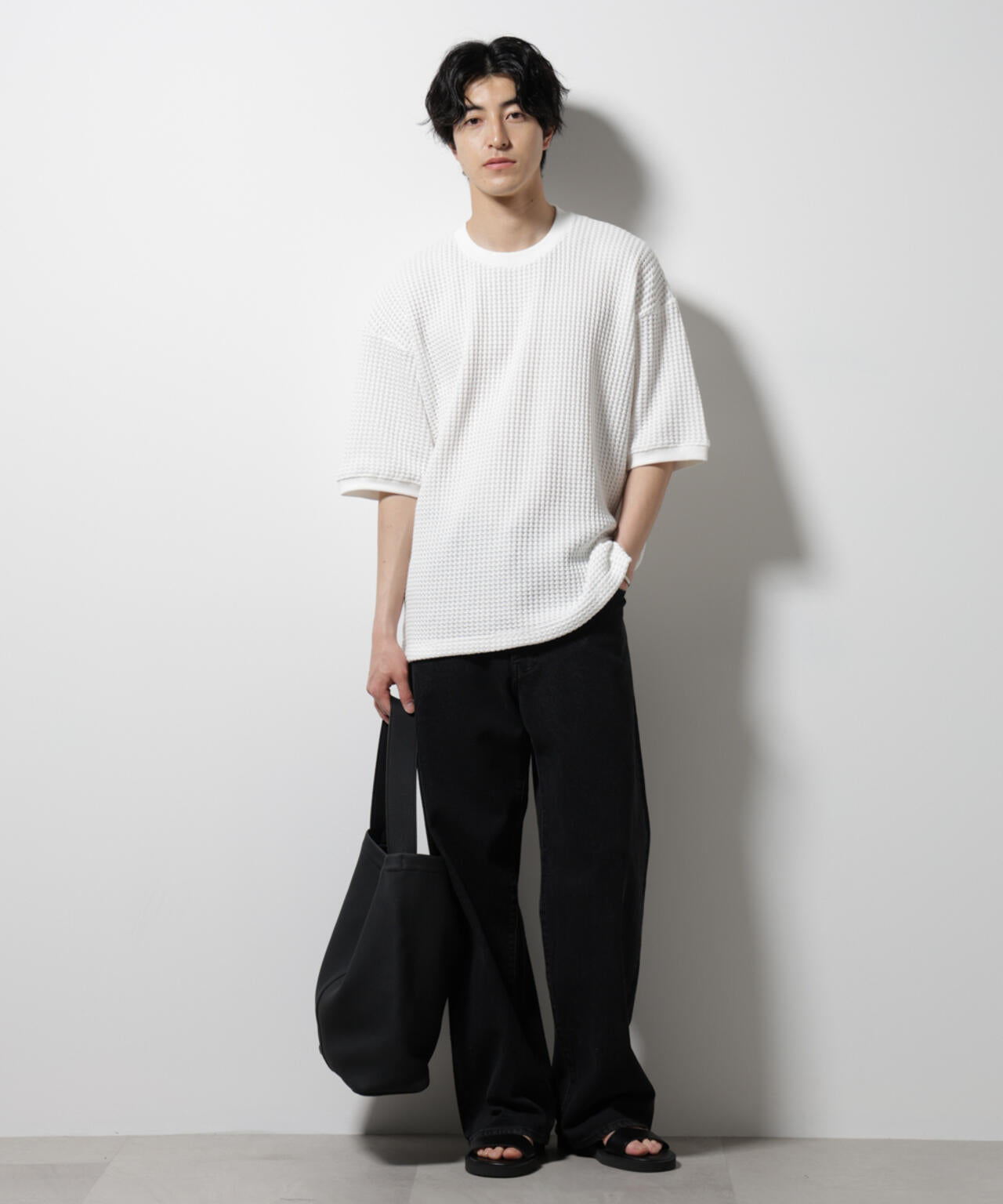 オニワッフルビッグTシャツ 五分袖