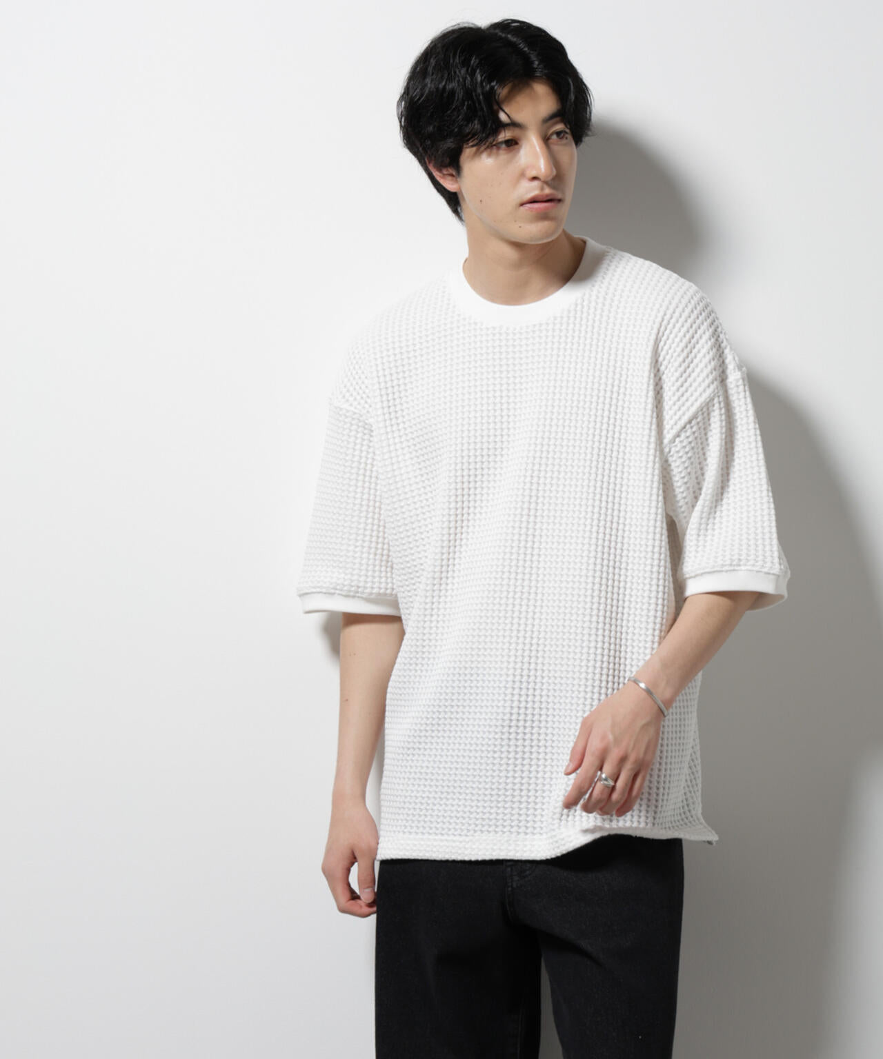 オニワッフルビッグTシャツ 五分袖
